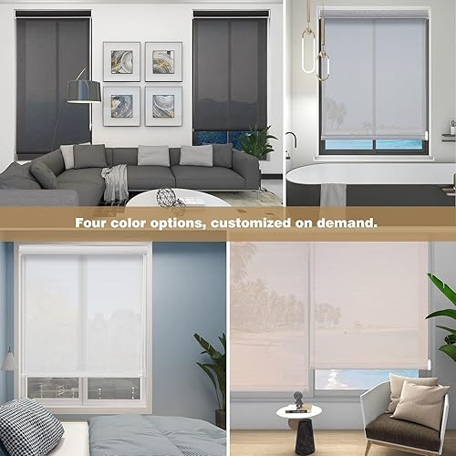 Miniatura 8 de Changshade Persiana enrollable sin cordón opaca personalizada persianas enrollables de ventana con control de luz de privacidad protección UV