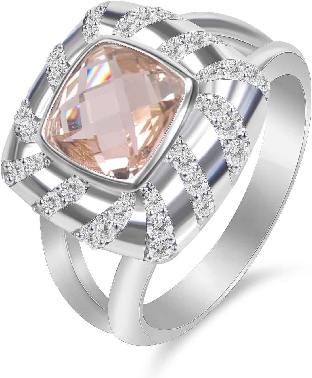 18K Gold Plated Statement Cubic Zirconia Ring Designer Jewelry Twisted Cable Wire Rings for Women Gift