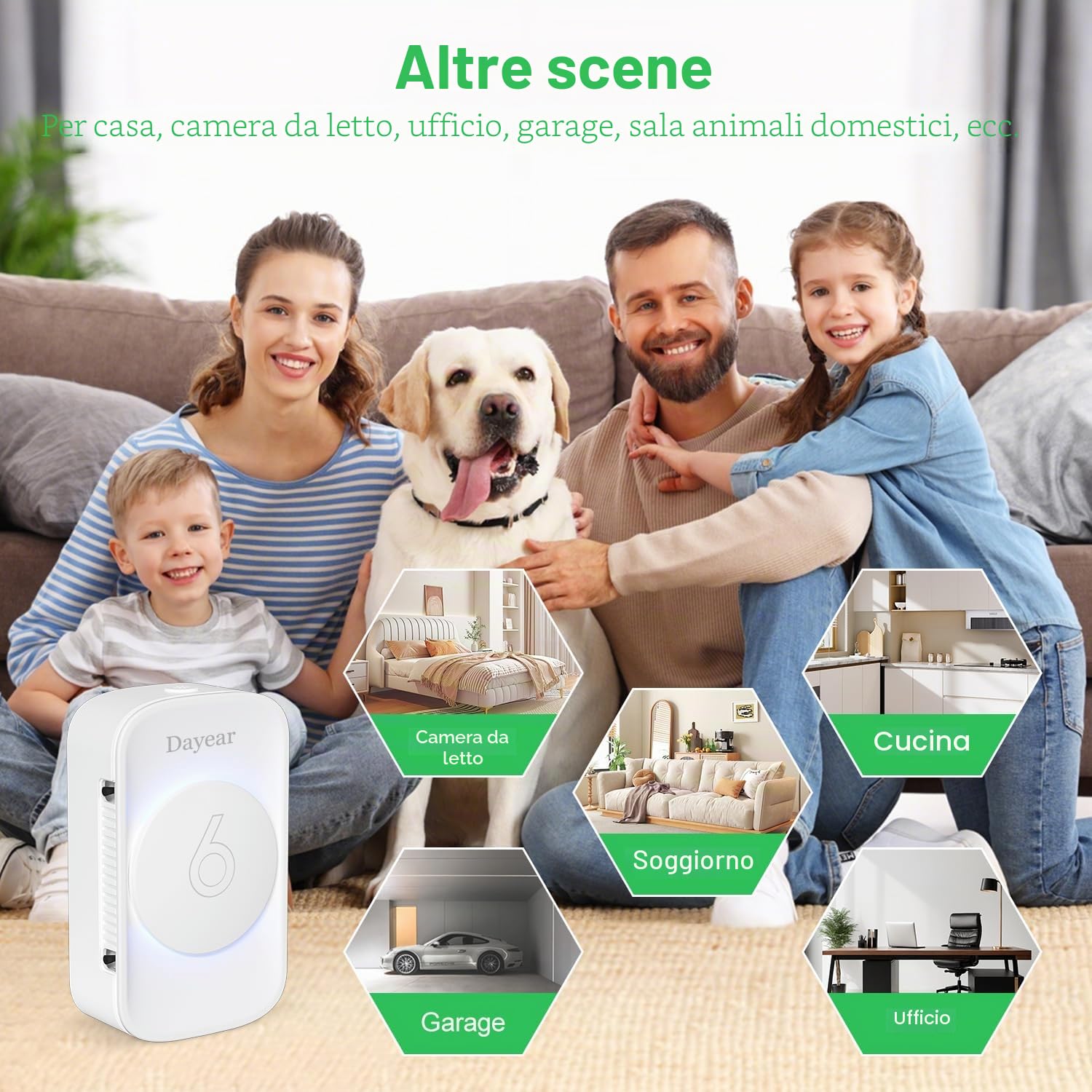 3 purificatore d'aria, Dayear Plug In Negativo, Purificatore d'aria ionizzatore, per ufficio, stanza, bagno, animali domestici/3 modalità di luce LED