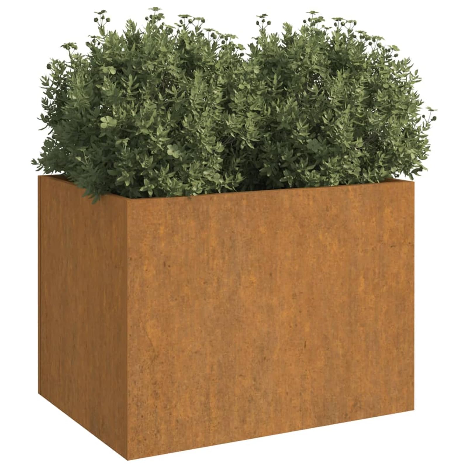 Homgoday Cortenstahl Pflanzkübel - Rostig, 62x47x46 cm, für Balkon und Terrasse Dekoration Blumenbeete, Blumenkästen Model821558