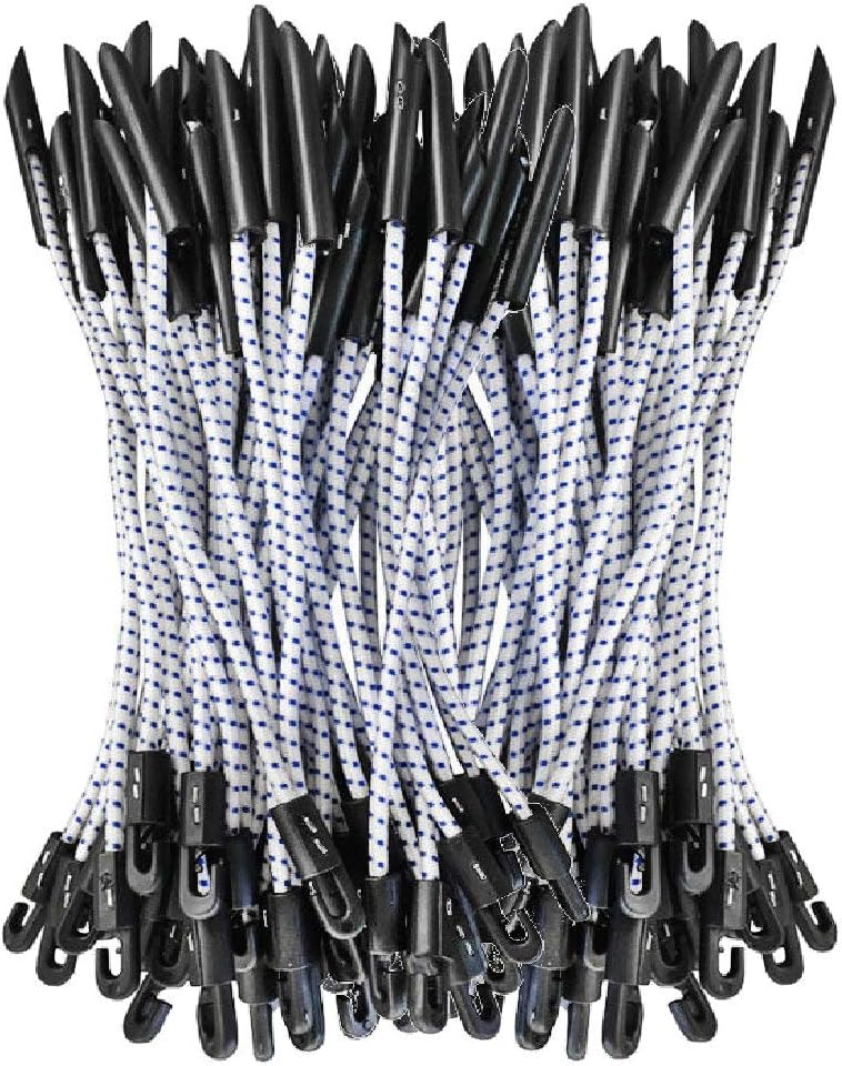 100 Elastic Shock Cord Bungee Toggle Tie Down Fixings - Netting Tarpaulin Tent Scaffold Sheeting