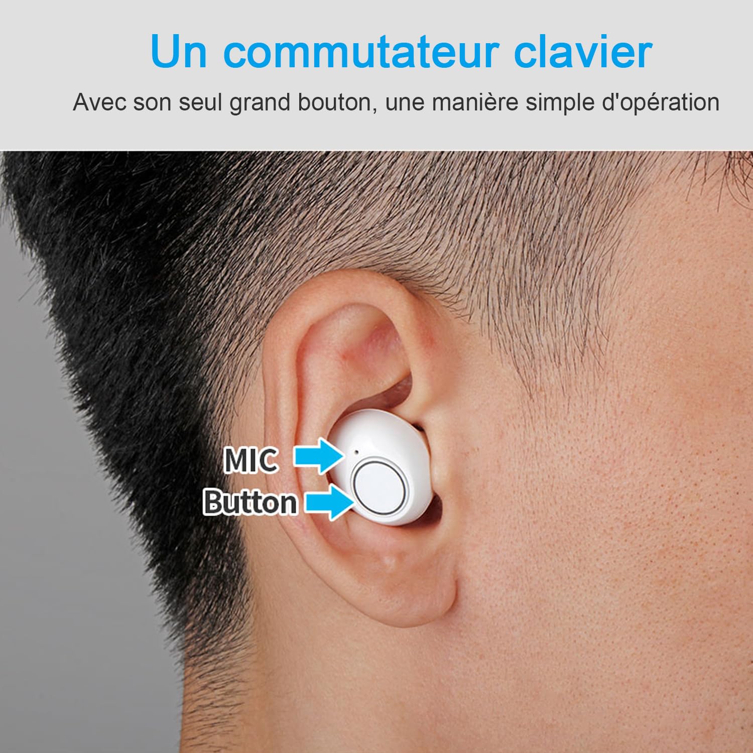 JINGHAO Amplificateur De Son Rechargeable Amplificateur de son auditif Invisible Avec Portable Boîtier De Chargement, lot de 2 (Blanc)