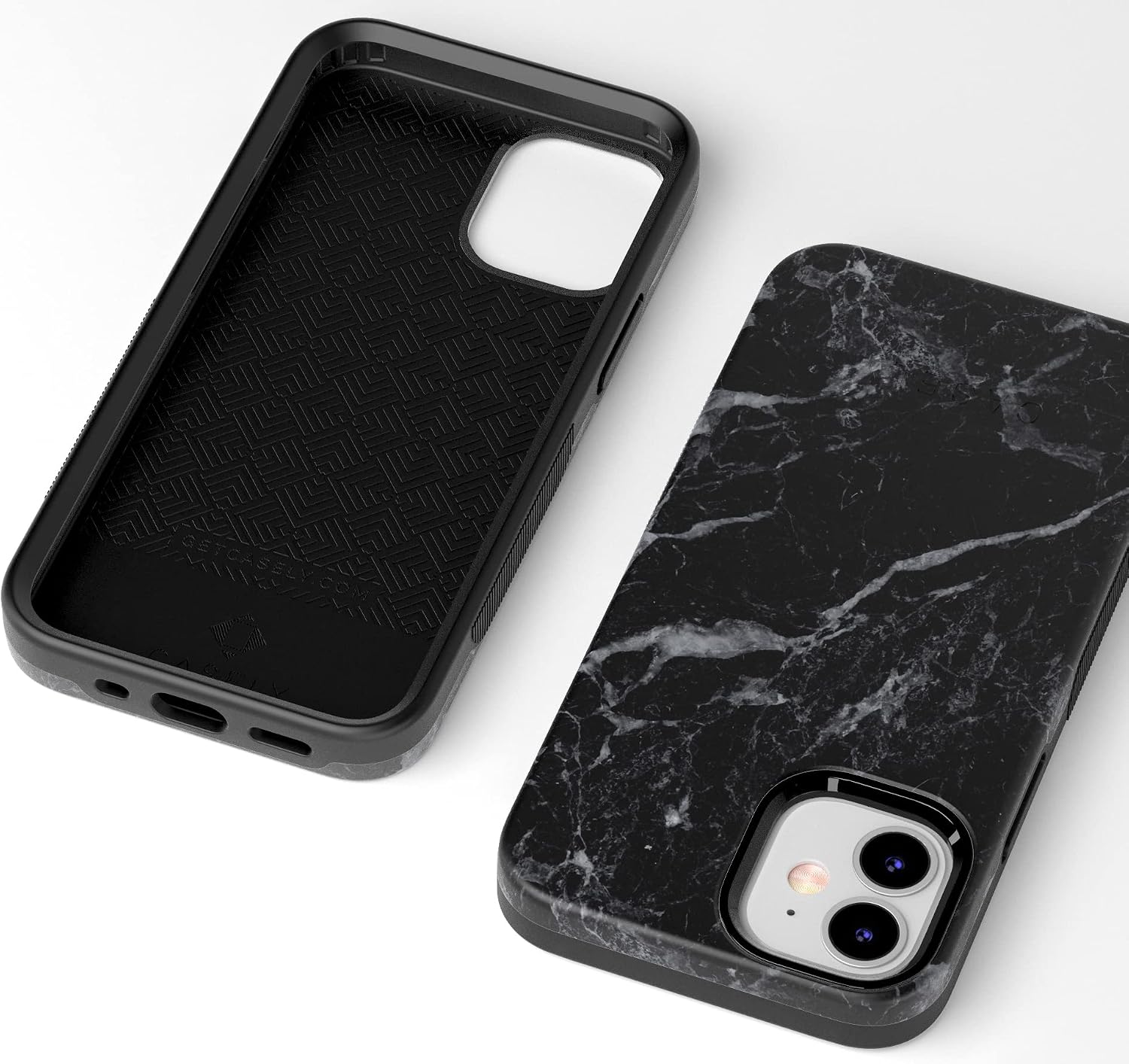 Casely iPhone 12 Mini Case | Black Pearl Marble | Bold Protective Design | Compatible with MagSafe