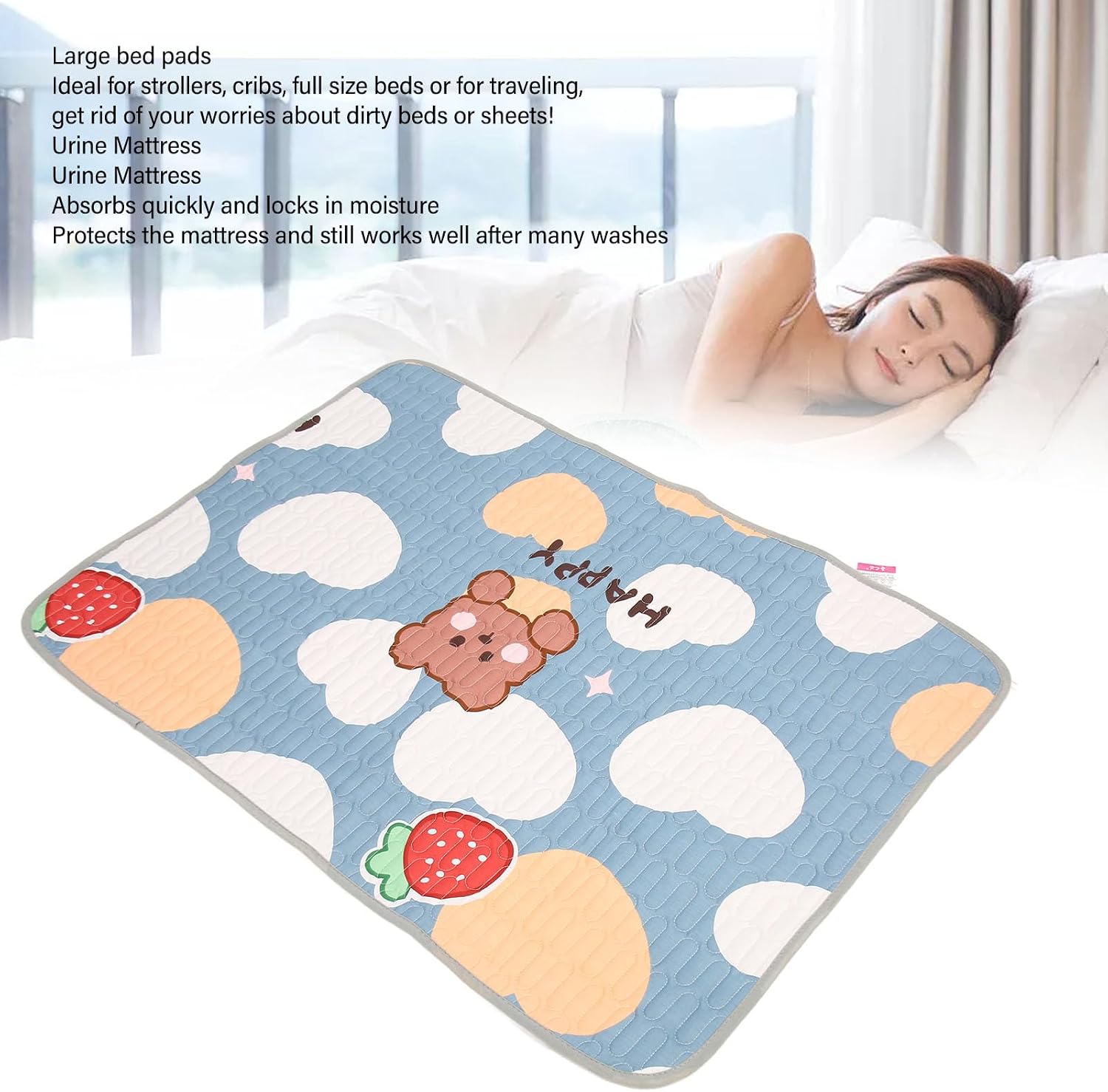 Bed Pads Washable Large Soft Skin Friendly Urine Mattress for Women Incontinence Management Baby 28x39.4in Cotton