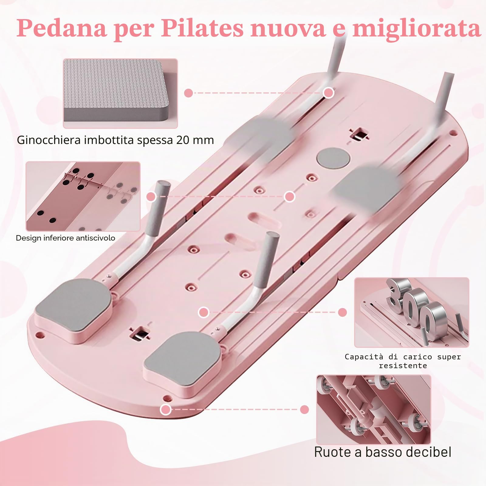 Pilates Reformer Machine Set & Pilates Board Equipment, 4-in-1 Portable Pilates Kit for Home with Ab Roller Resistance Bands, Better Me Full Body Workout System for Women