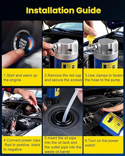 Miniatura 4 de Bomba eléctrica de cambio de aceite de 12 V 100 W, extractor de fluidos multiusos y bomba de transferencia para aceite de motor, líquido de