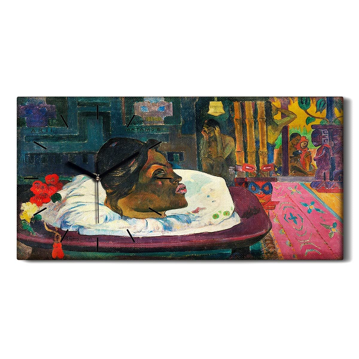 Horloge sur Toile Silencieuse Sans Tic-Tac Image Abstraite 60x30cm