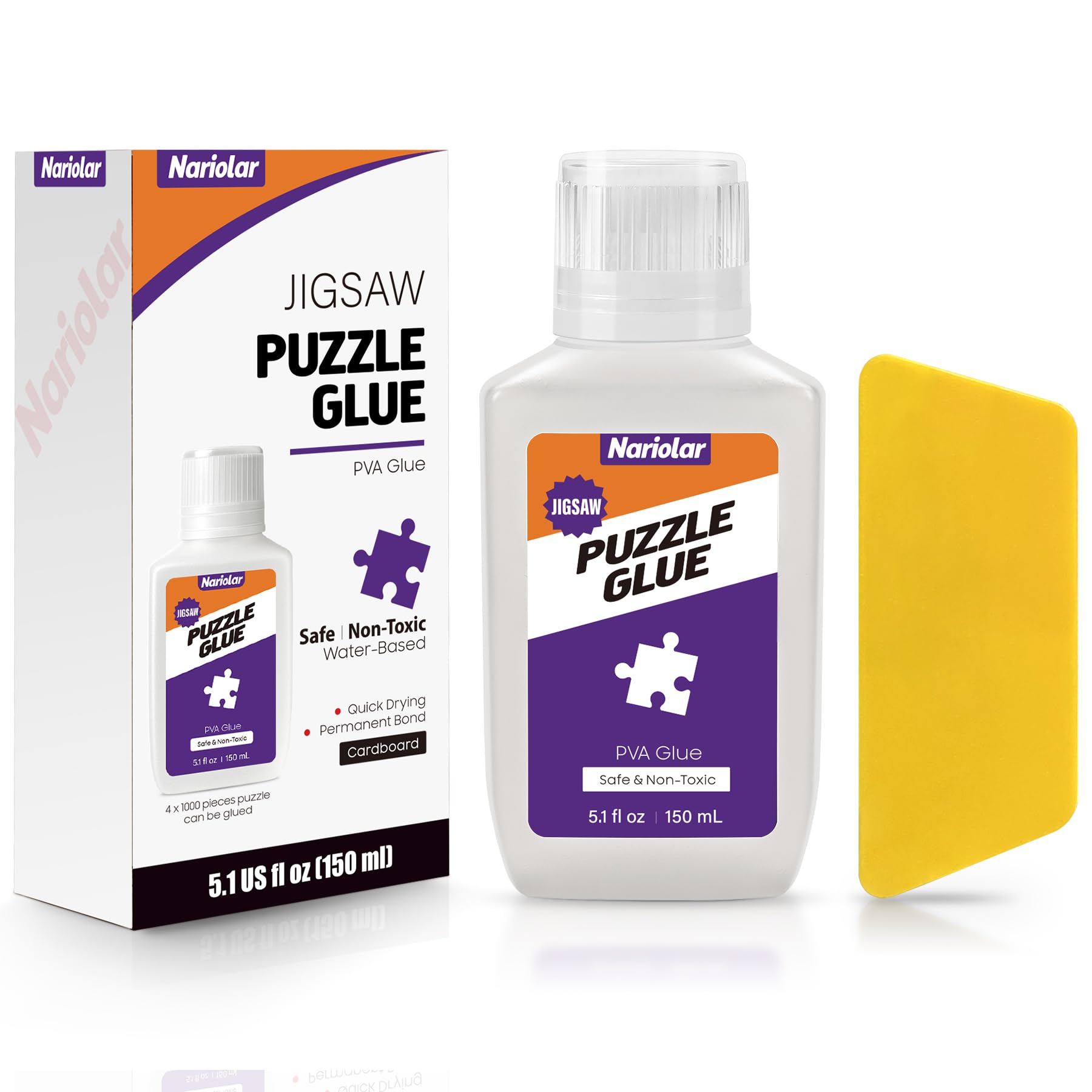 Nariolar 150ml Puzzle Kleber Transparent mit Applikator Geeignet für Befestigen und Aufhängen von Puzzles, Schnell Trocknend