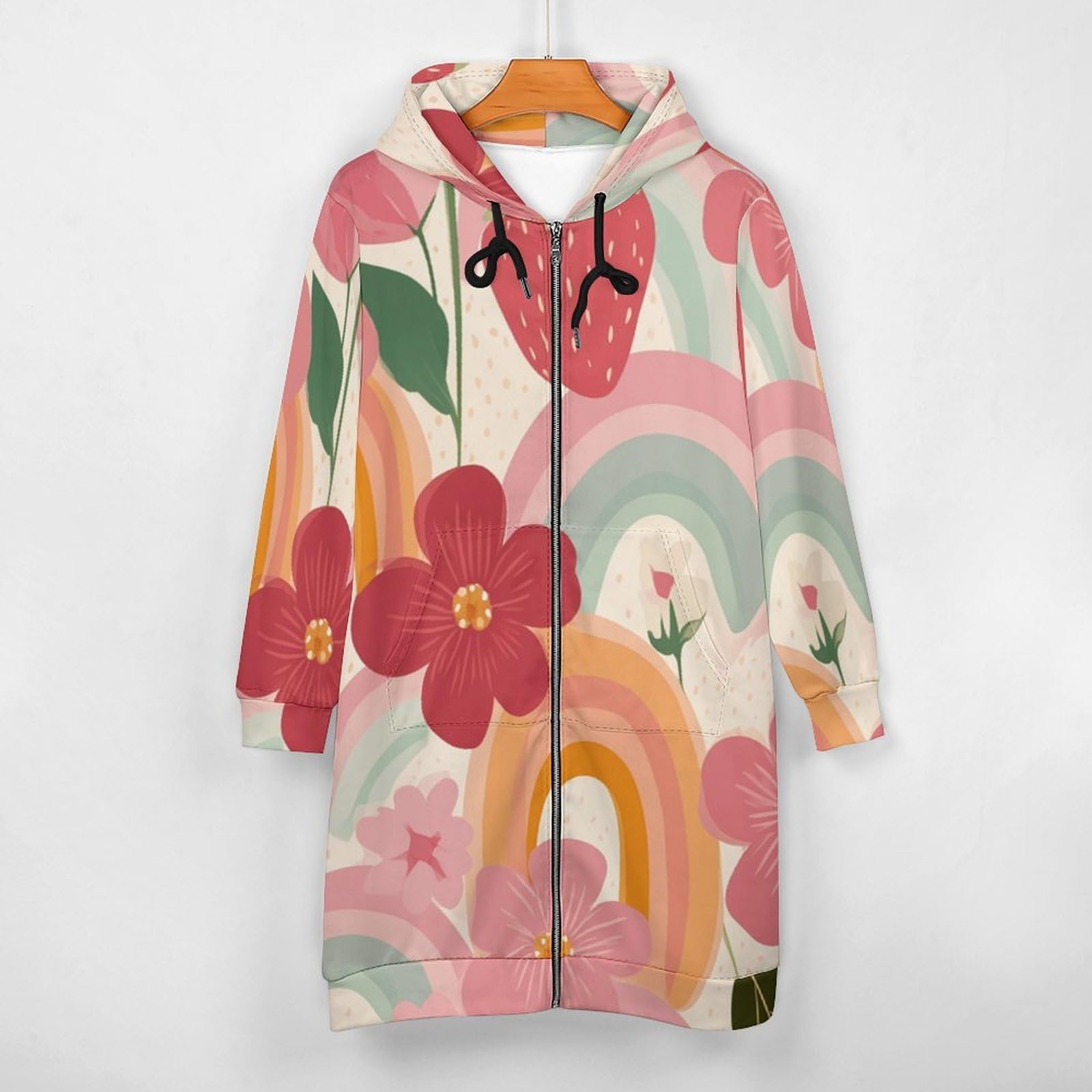 Felpa Donna con Zip Felpe Sportiva con Tasche E Cappuccio Rose da Piantare Morbida Invernale Giacca Regolabile Confortevole per Uso Quotidiano Casual