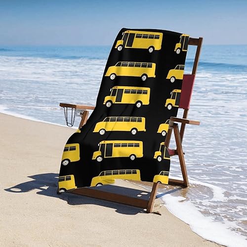 Miniatura 2 de Toalla de baño acogedora y cómoda para niños y niñas, compatible con autobús escolar negro y amarillo, bonitas toallas de playa para spa, hotel,