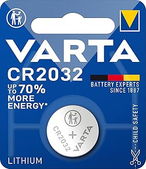 VARTA Batteries Electronics CR2032 Lithium button cell 3V battery, Button cells in original blister pack of 1