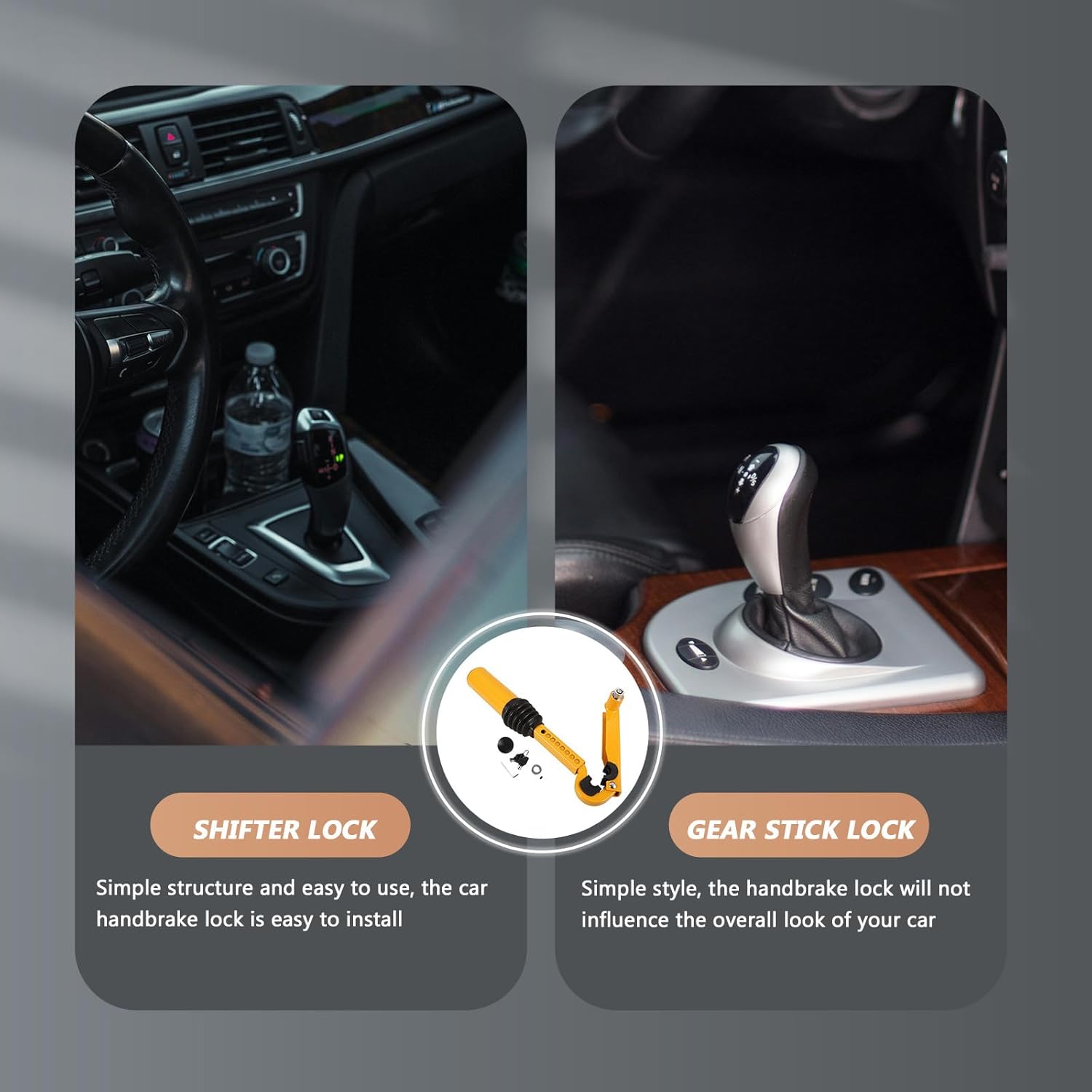 Adjustable Steel Car with Handbrake Anti-Theft Device for Truck Van SUV Vehicle Security