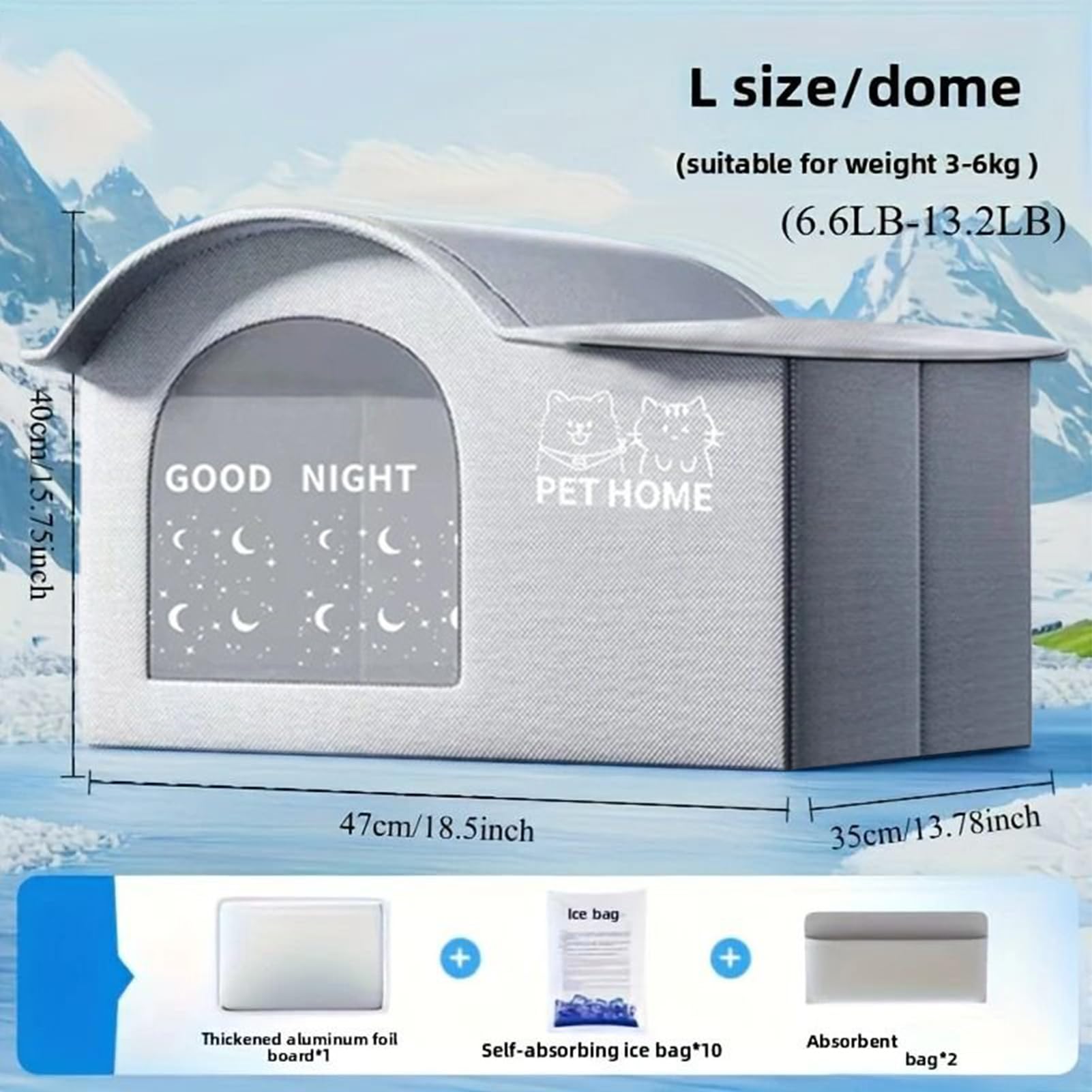 Casa de Gato con Aire Acondicionado | Nicho refrescante para Gatos al Aire Libre, Refugio Plegable con Bolsillos para Cubitos de Hielo para Gatos y, Uso Interior y Exterior