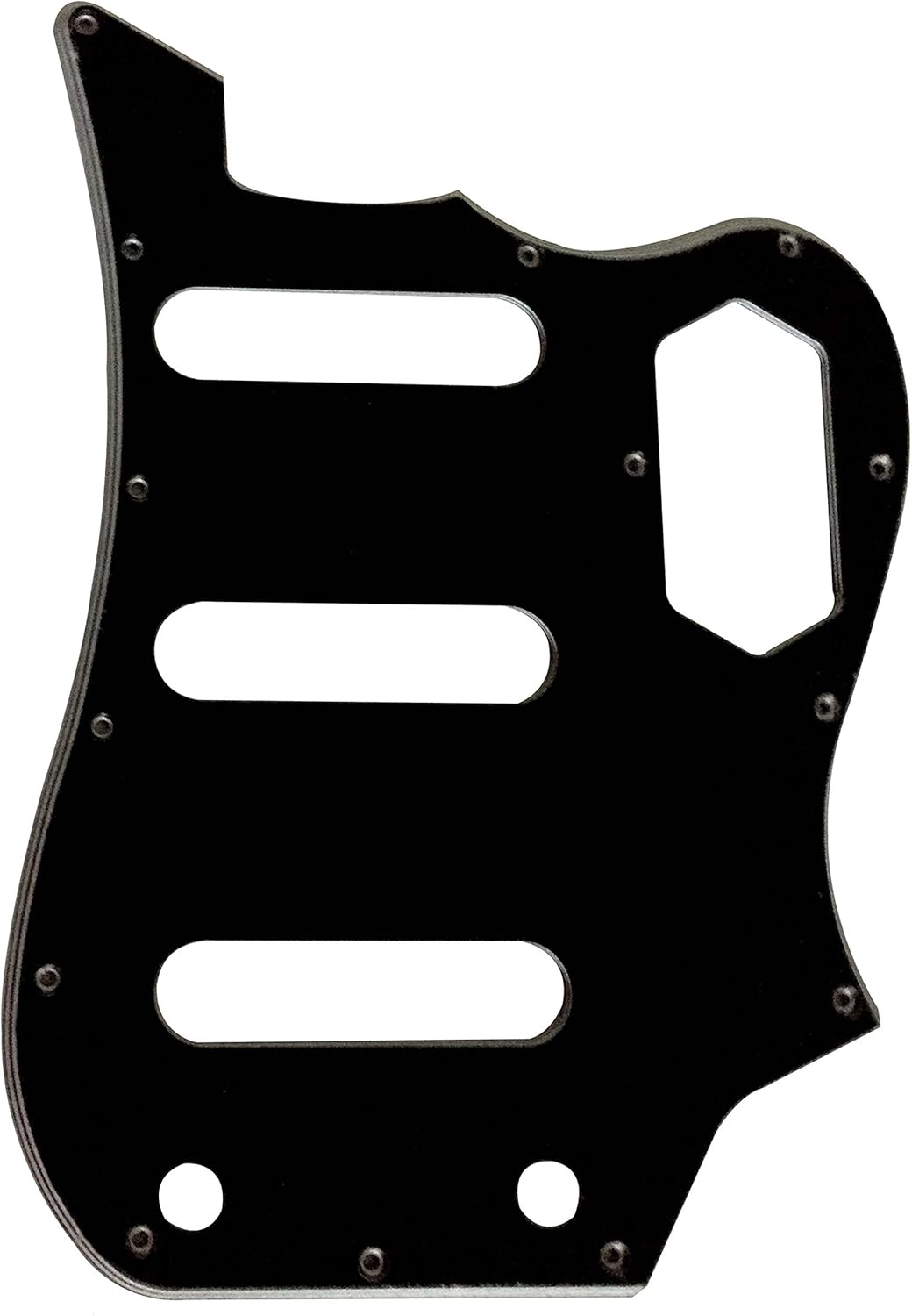For Squier Vintage Modified Bass VI Pickguard,Vintage Style Guitar Pickguard Replacement for Bass VI (5 Ply Black)