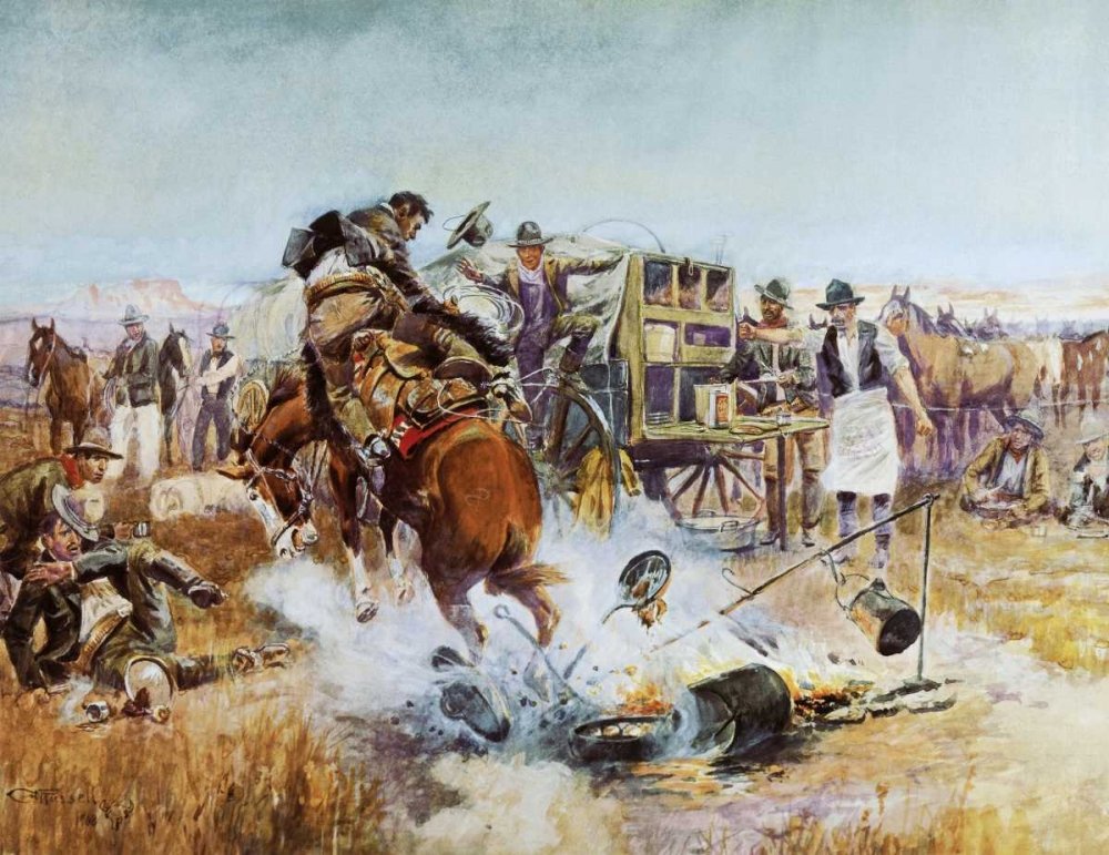 PosterazziCollection Bronc to Breakfast Poster Print by Charles M. Russell (14 x 11)
