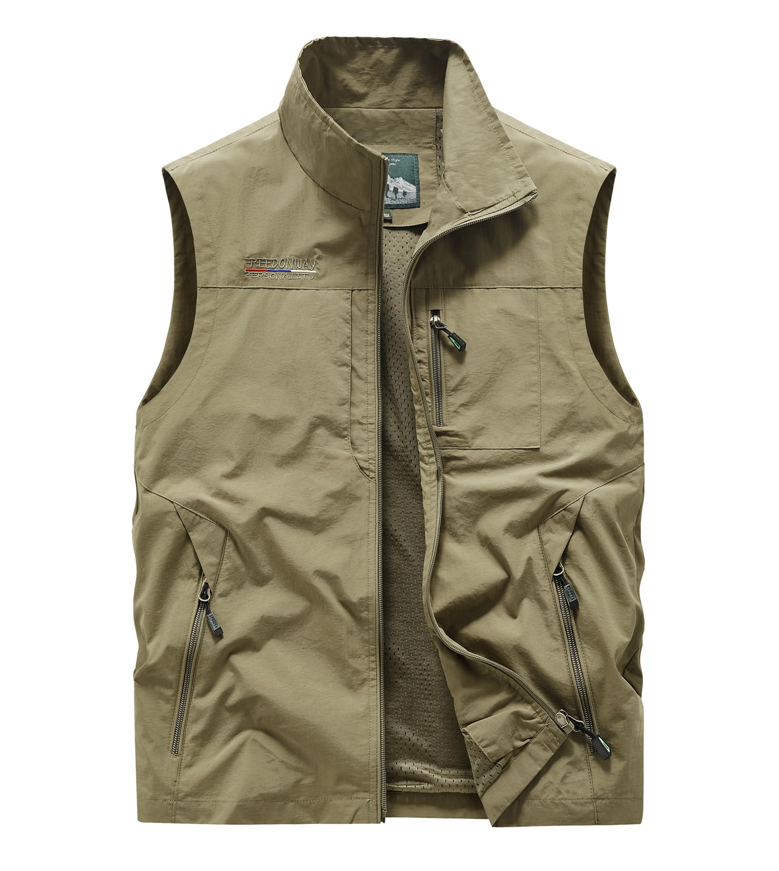 Lightweight Outdoor Vest Jacket for Men, Windbreaker for Golf, Safari, Travel, Fishing, Hiking