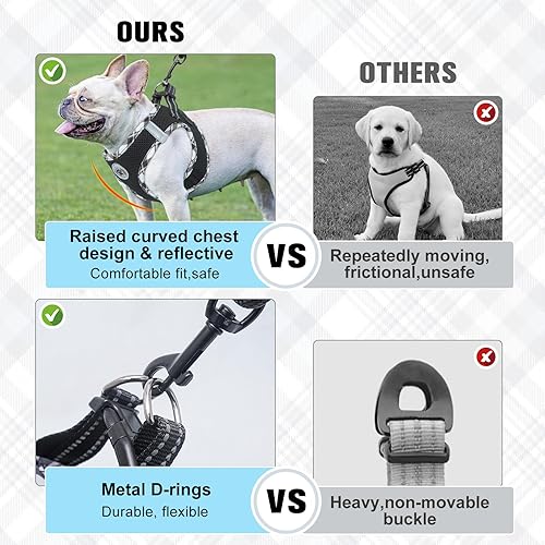 Miniatura 105 de BEAUTYZOO Juego de arnés y correa para perro, arnés reflectante para perro, sin tirones, sin estrangulamiento, para perros pequeños, medianos