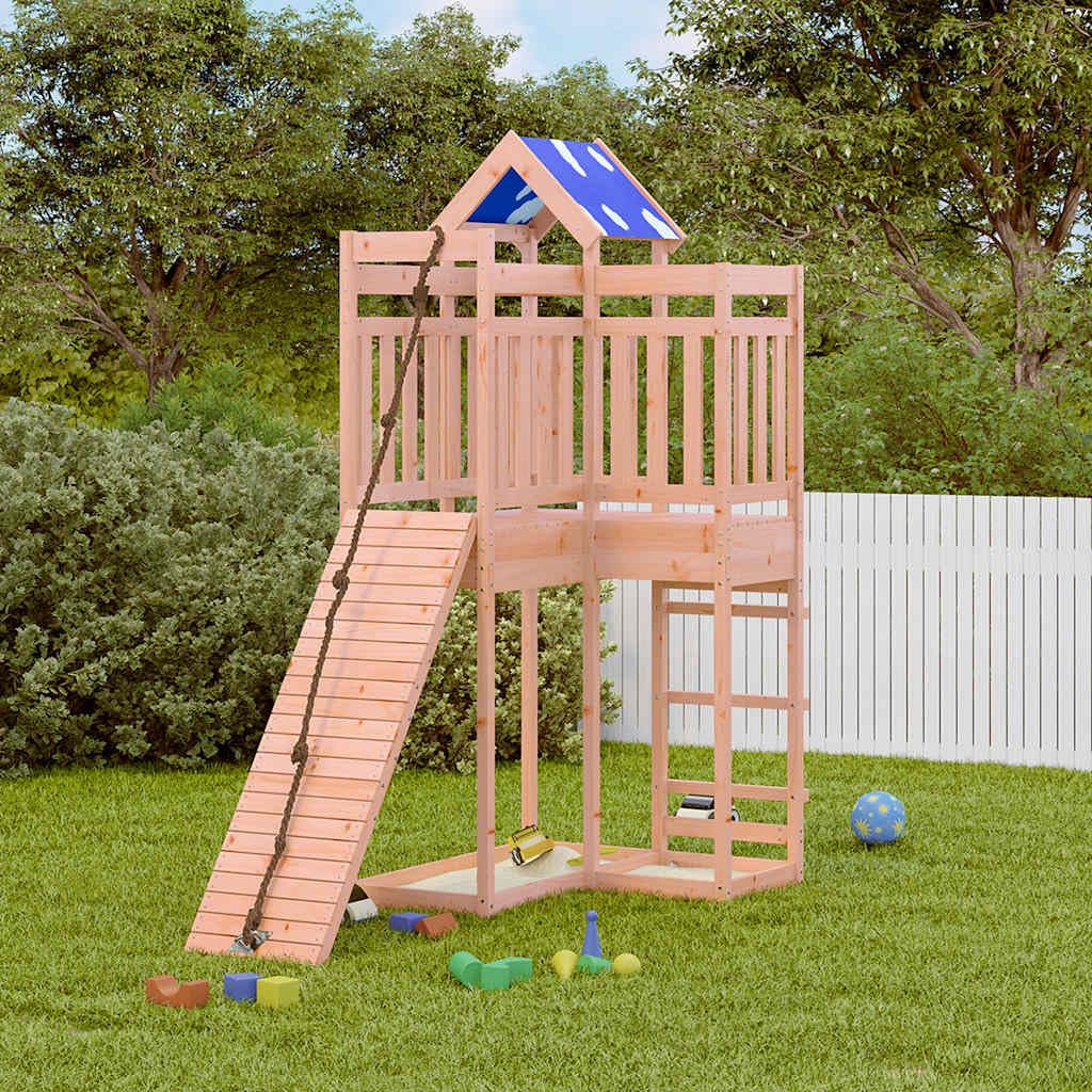 Torre da gioco in legno massiccio Douglas con piattaforma da 118 cm, rampa
