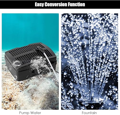 Miniatura 8 de Goplus Bomba de filtro de estanque sumergible 4 en 1, bomba de fuente de 660 GPH con 3 boquillas, sistema de limpieza de estanques de agua todo en