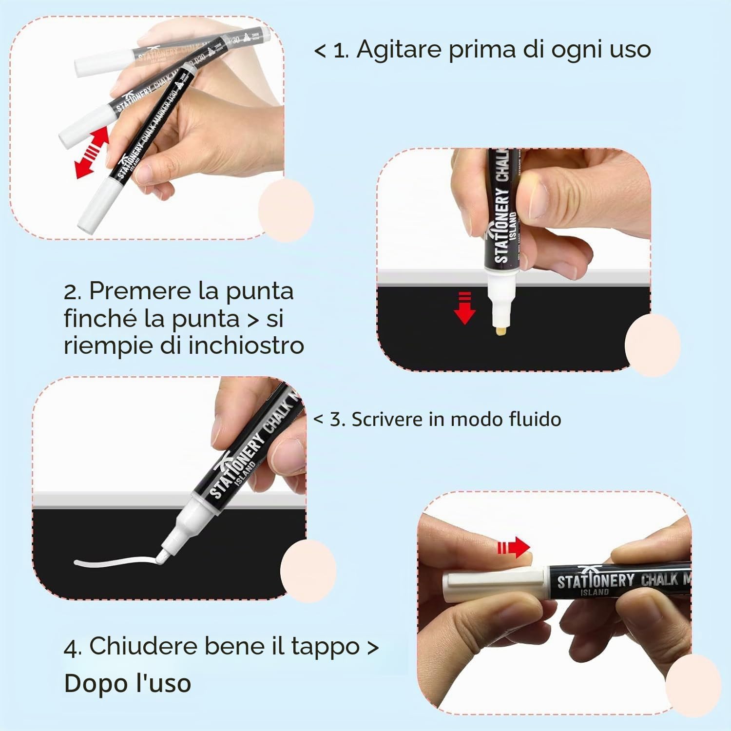 Pennarelli Gesso Liquido Cancellabili Set Di 6, Pennarello Lavagna Bianca Cancellabile 3MM