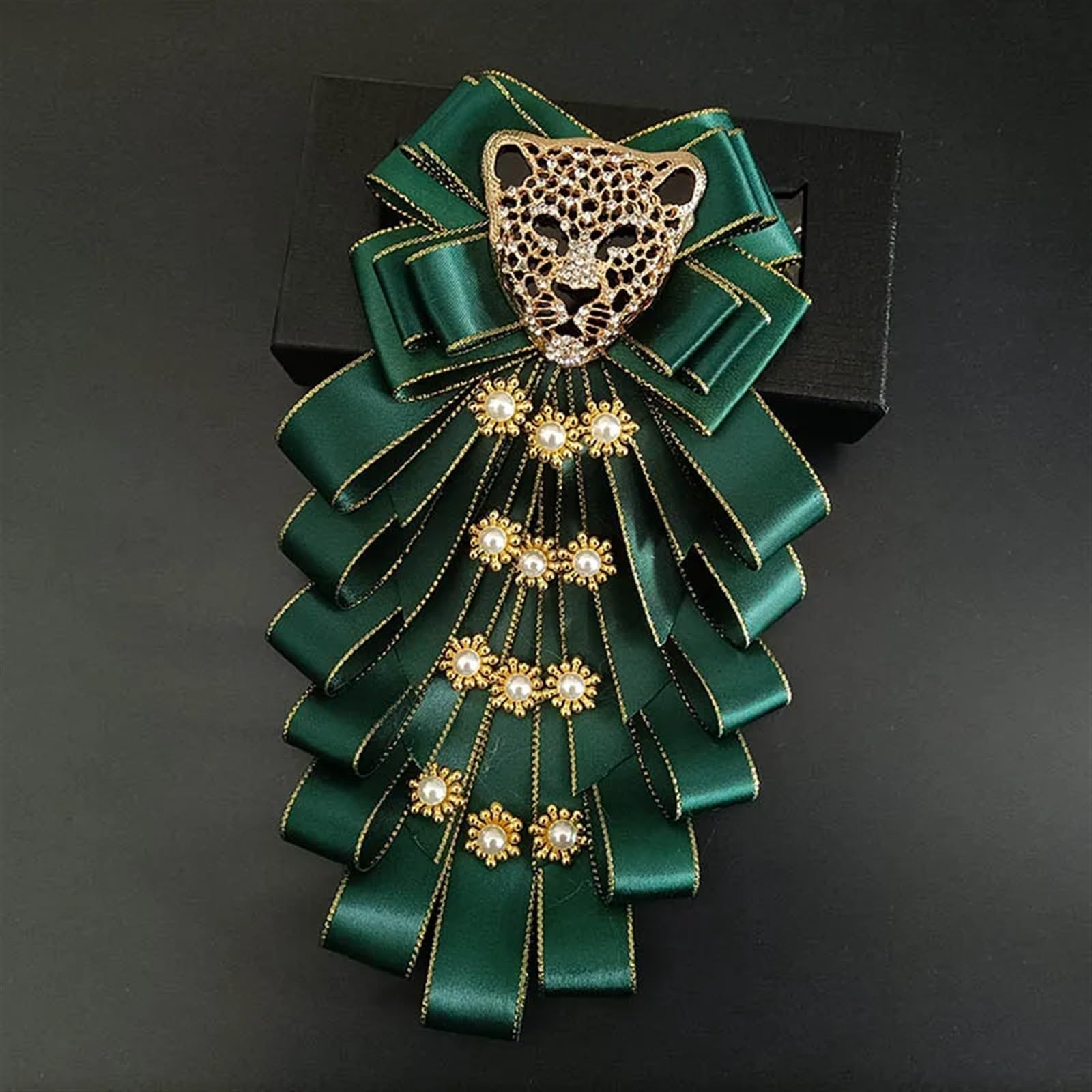 Papillon Uomo Gioielli con Spilla a Testa di Leopardo con Farfallino da Uomo(Color9)