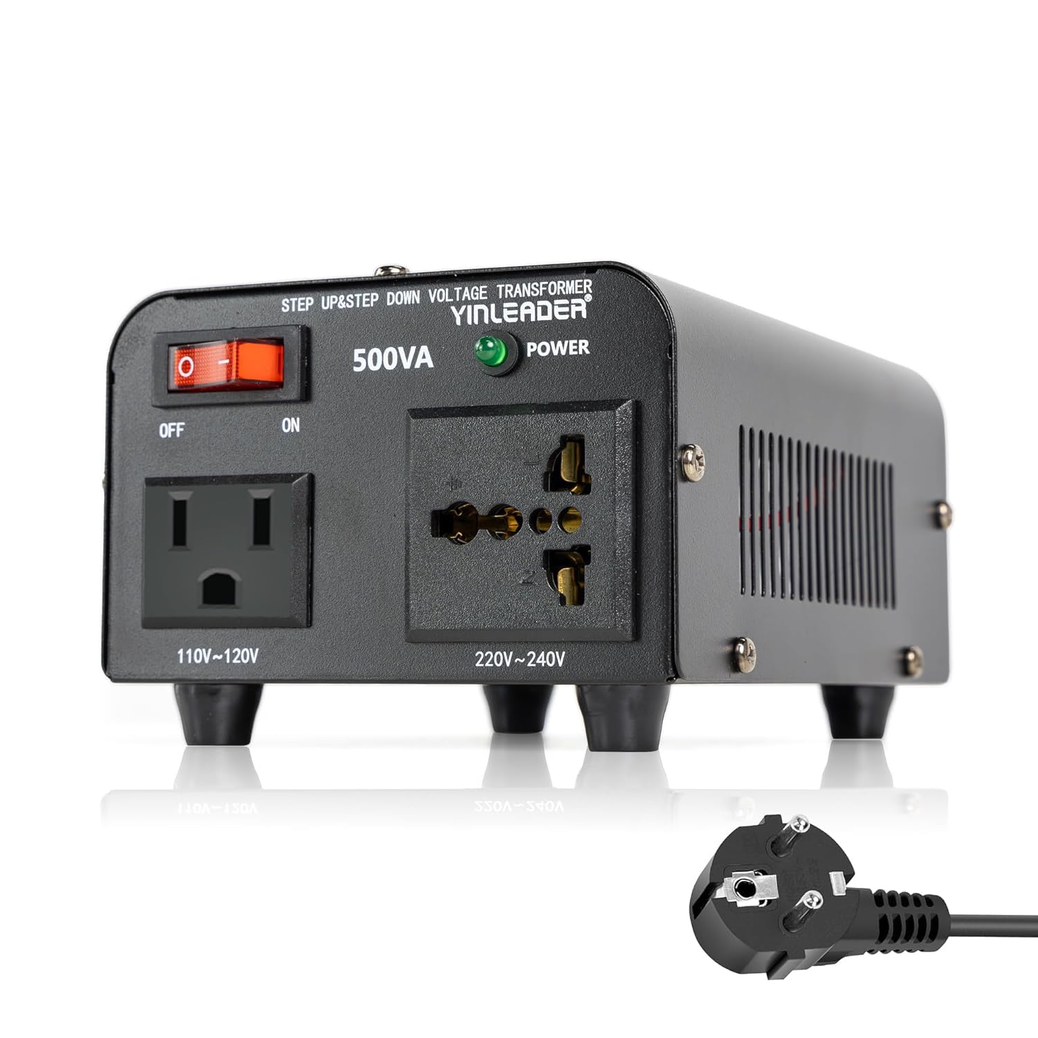Yinleader Trasformatore di tensione 500VA - Convertitore di tensione da 230V a 110V/110V a 230V