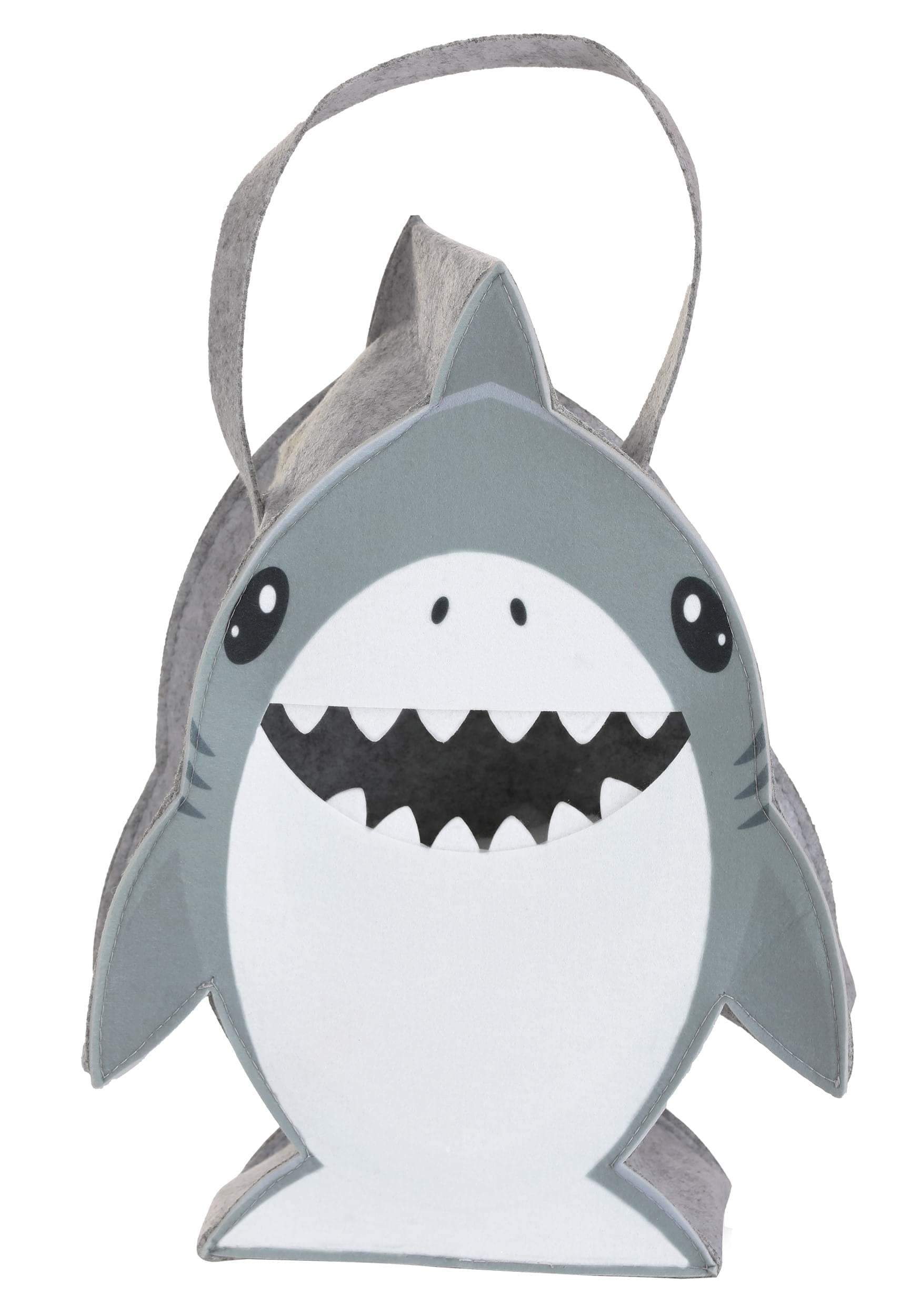 Fun Costumes Great White Shark Trick-or-Treat Candy Bag for Kids - Felt Shark Mouth Treat Bag with Handle