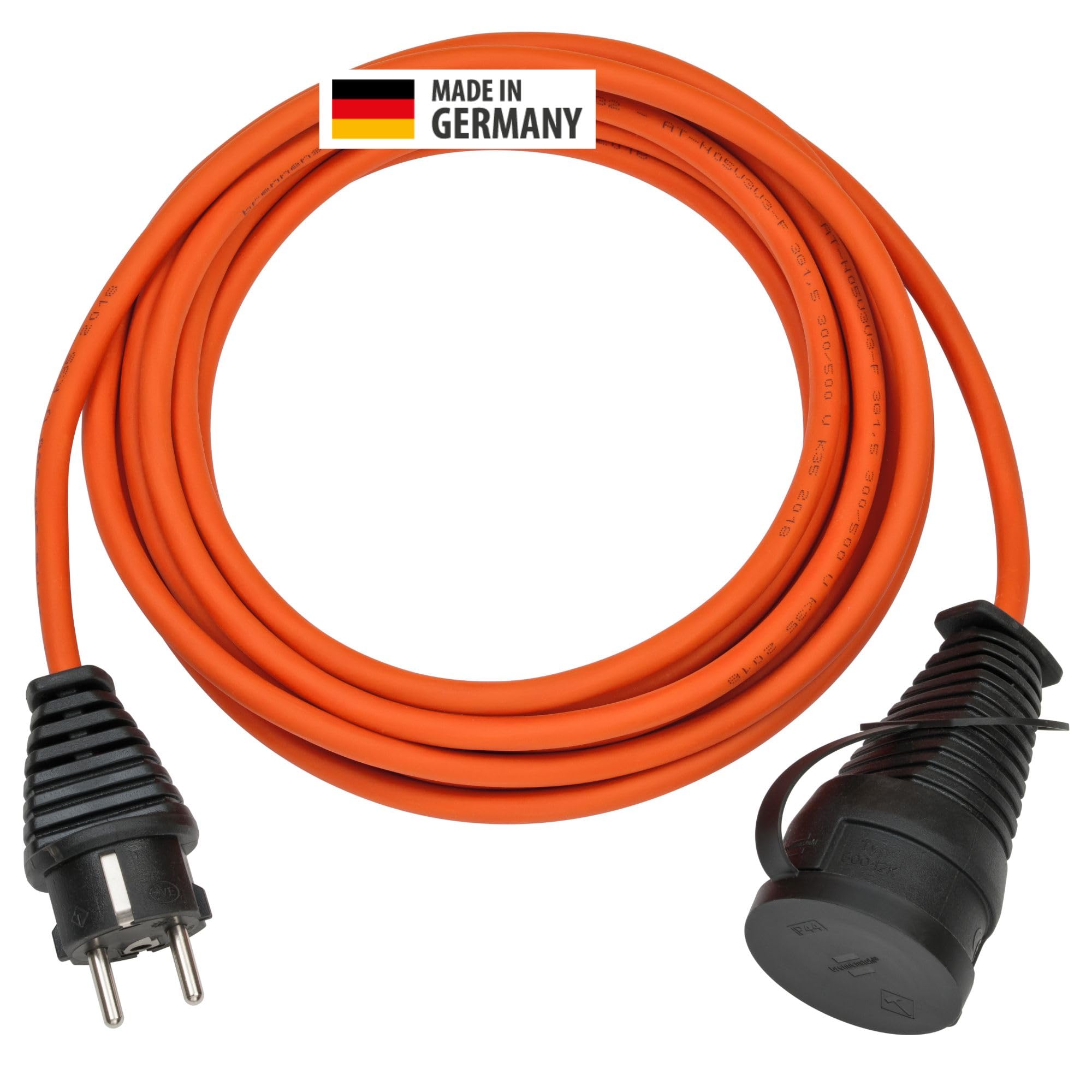 Brennenstuhl Garant S V2 IP44 Kabeltrommel 25m Outdoor & BREMAXX® Verlängerungskabel Orange 25m Kabellänge, Stahlblech, kurzfristiger Einsatz im Außenbereich