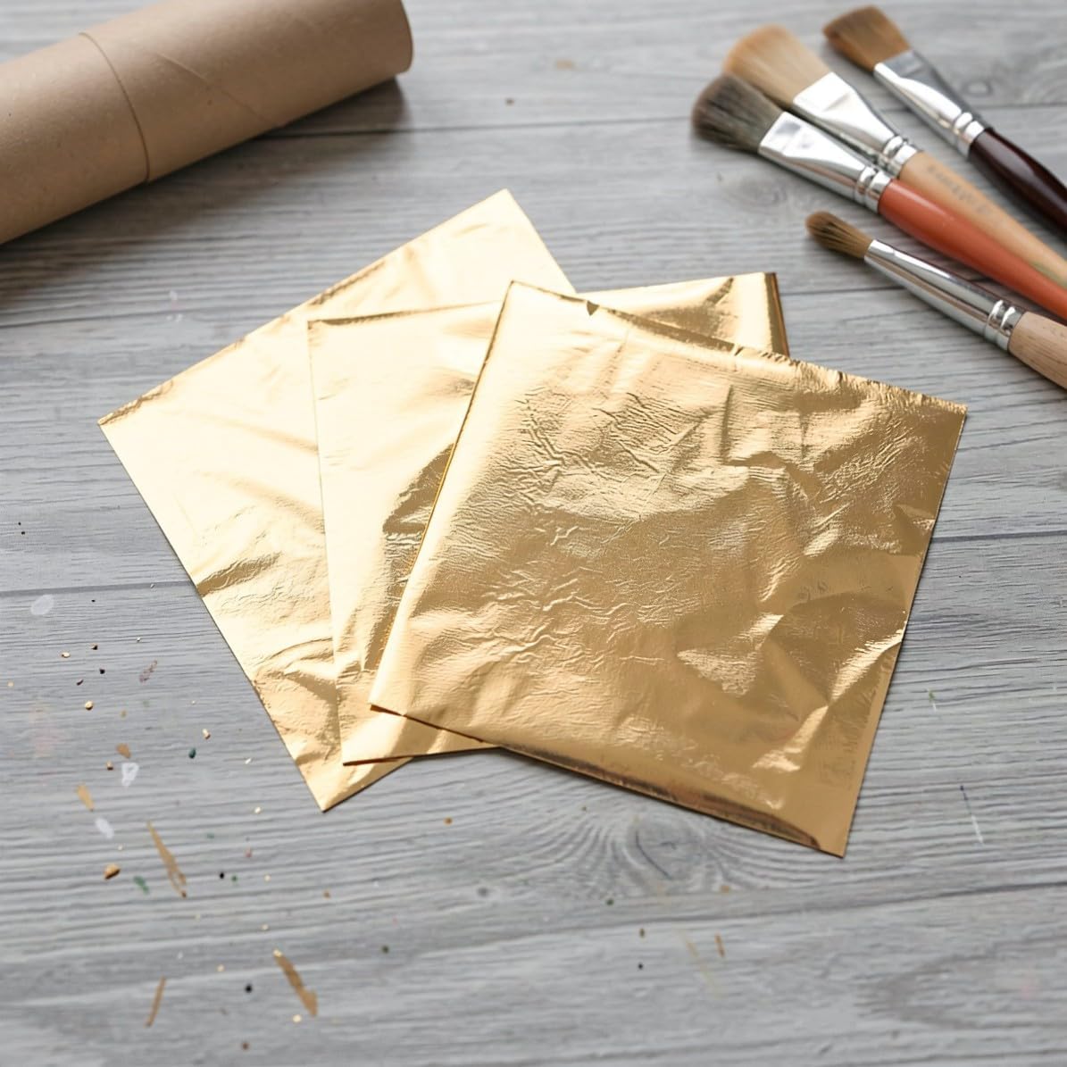 100pcs Metallic Foil Paper Sheets for Crafting and Embossing