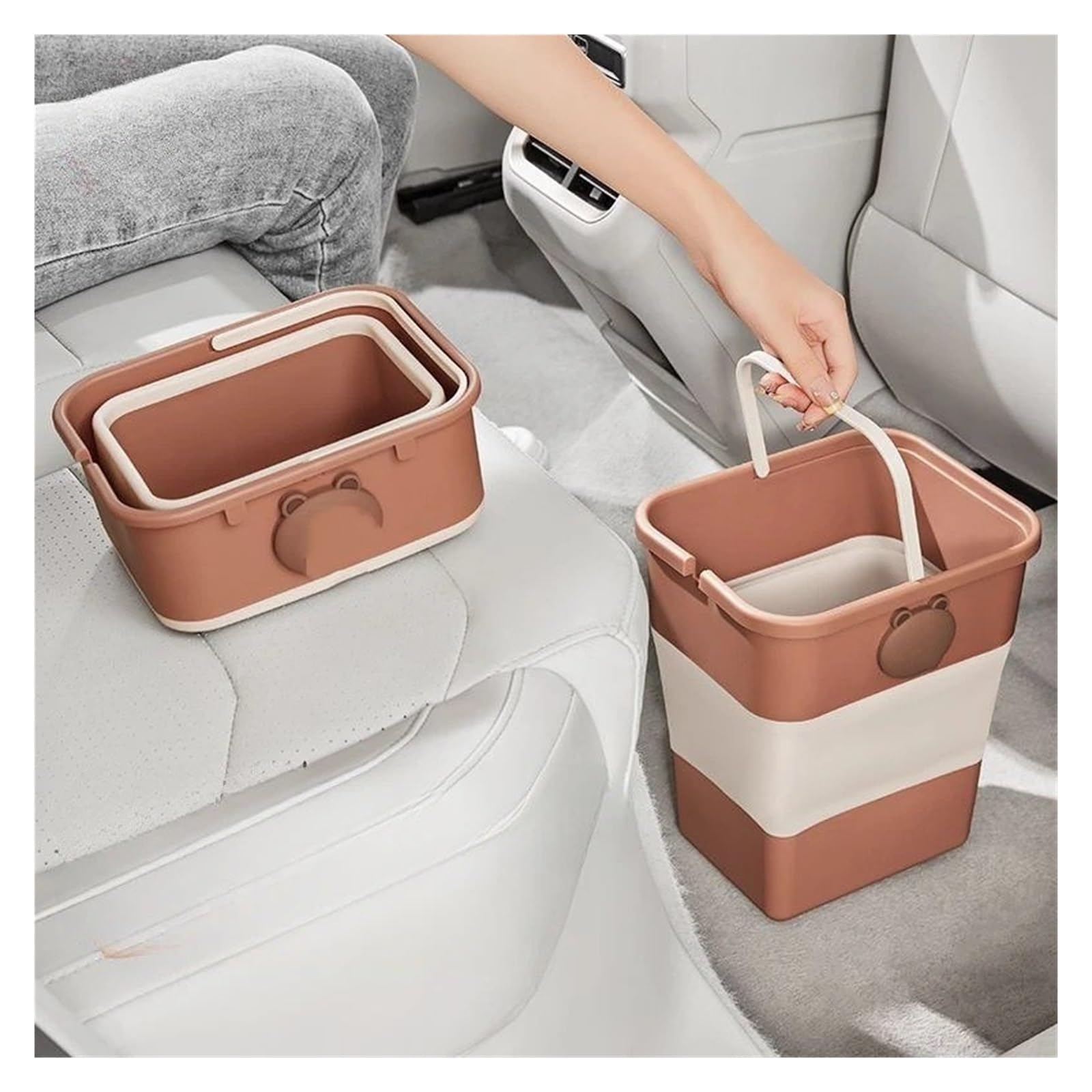 Poubelle Voiture Poubelle Pliable pour Voiture Seau De Rangement Parapluie Sanitaire pour Mini Poubelles Voitures(L)