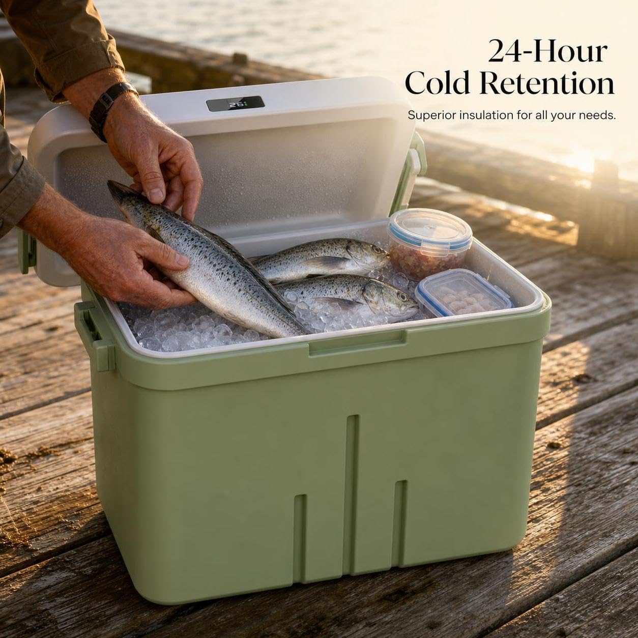 Frigo Portatile Isolato per Campeggio e Picnic - Scatola Termica Contenitore Termico per Alimenti e Bevande - isolata
