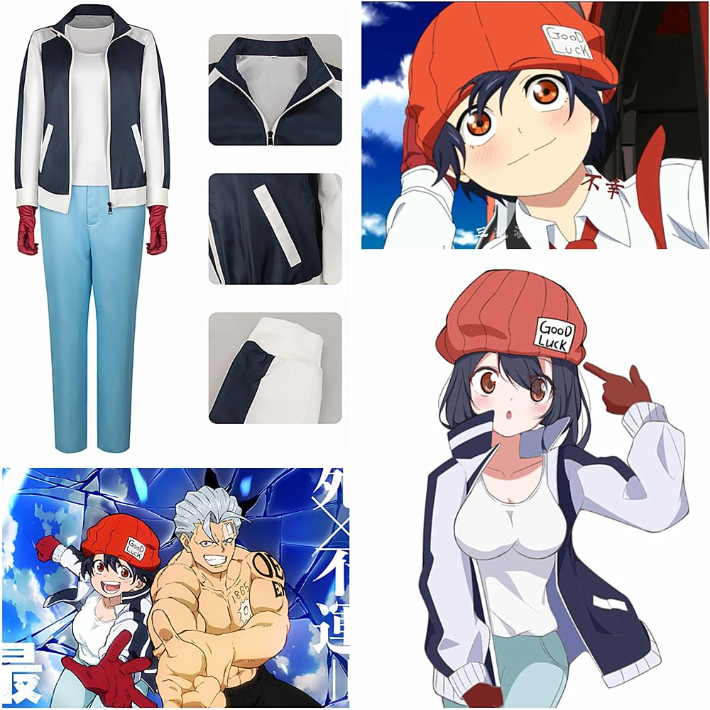 Charous Anime Manga Undead Unluck Cosplay Fuyuko Izumo Kostüm, Sport-Uniform-Set für Festivals, Aufführungen, Cosplay, Geschenk