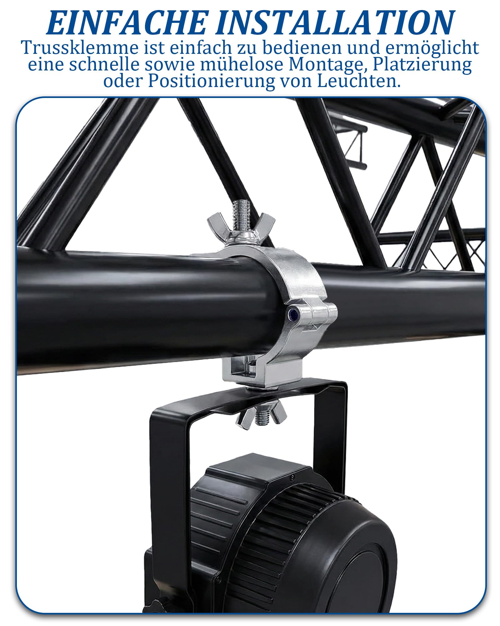 8 Stück Schnellschnalle Bühnenbeleuchtungsklemme: 48-51 mm Truss O Clamp Haken aus Aluminium für Bühnenbeleuchtung, 100KG Ladekapazität (Silber)