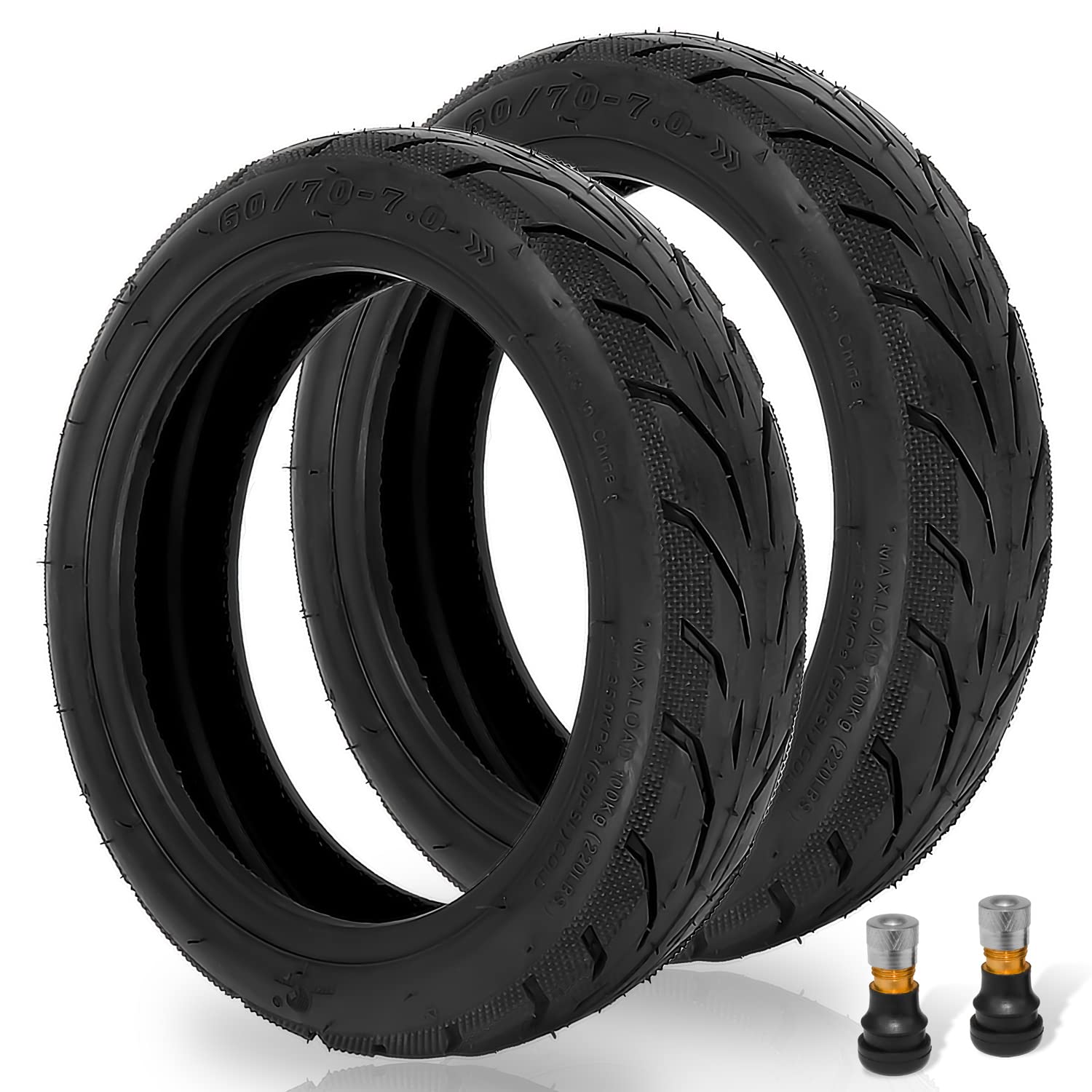 Pneus Sans Chambre à Air Pour Xiaomi 4 - 250x54mm - Caoutchouc Renforcé - Lot De 2 Avec Valves