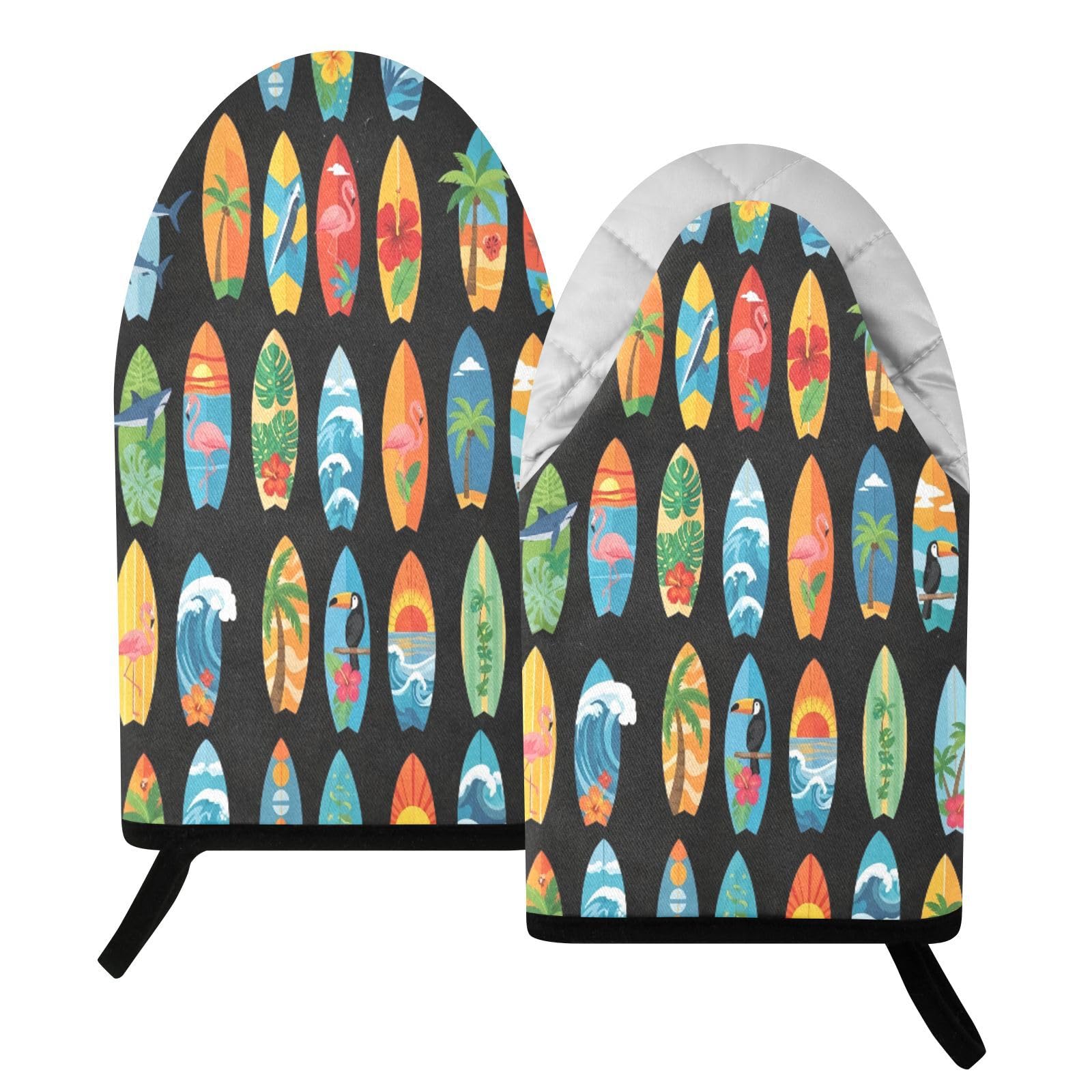 BURSTDDY Surfboard Oven Mitt,Heat Resistant Kitchen Mitts for Cooking