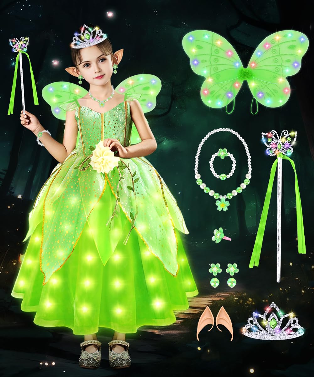 Movie Tinkerbell White Dress Girls Tinker Bell Costume Halloween