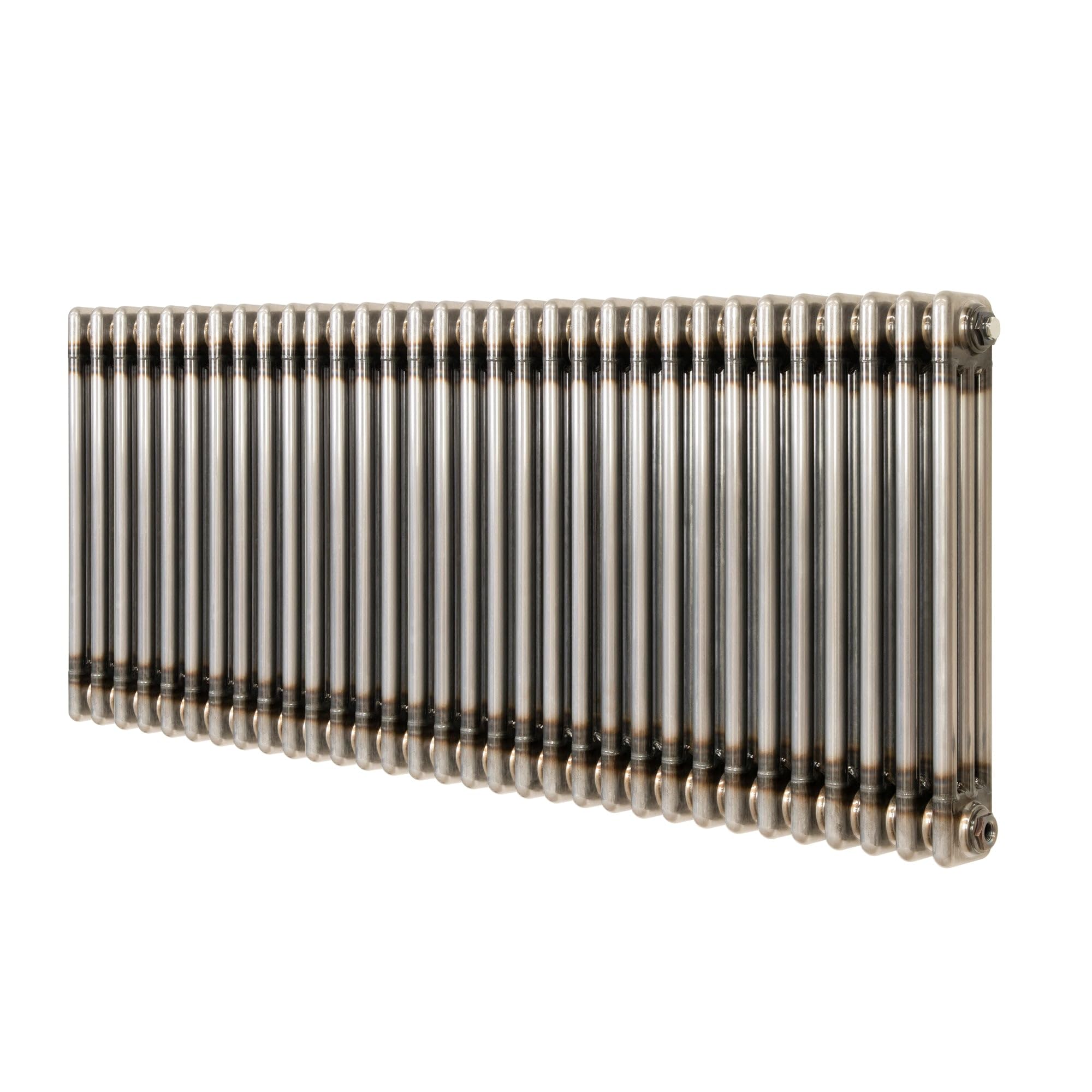 Monstershop Traditional 3 Column Radiator - 600 x 1460mm - Raw Metal in Silver