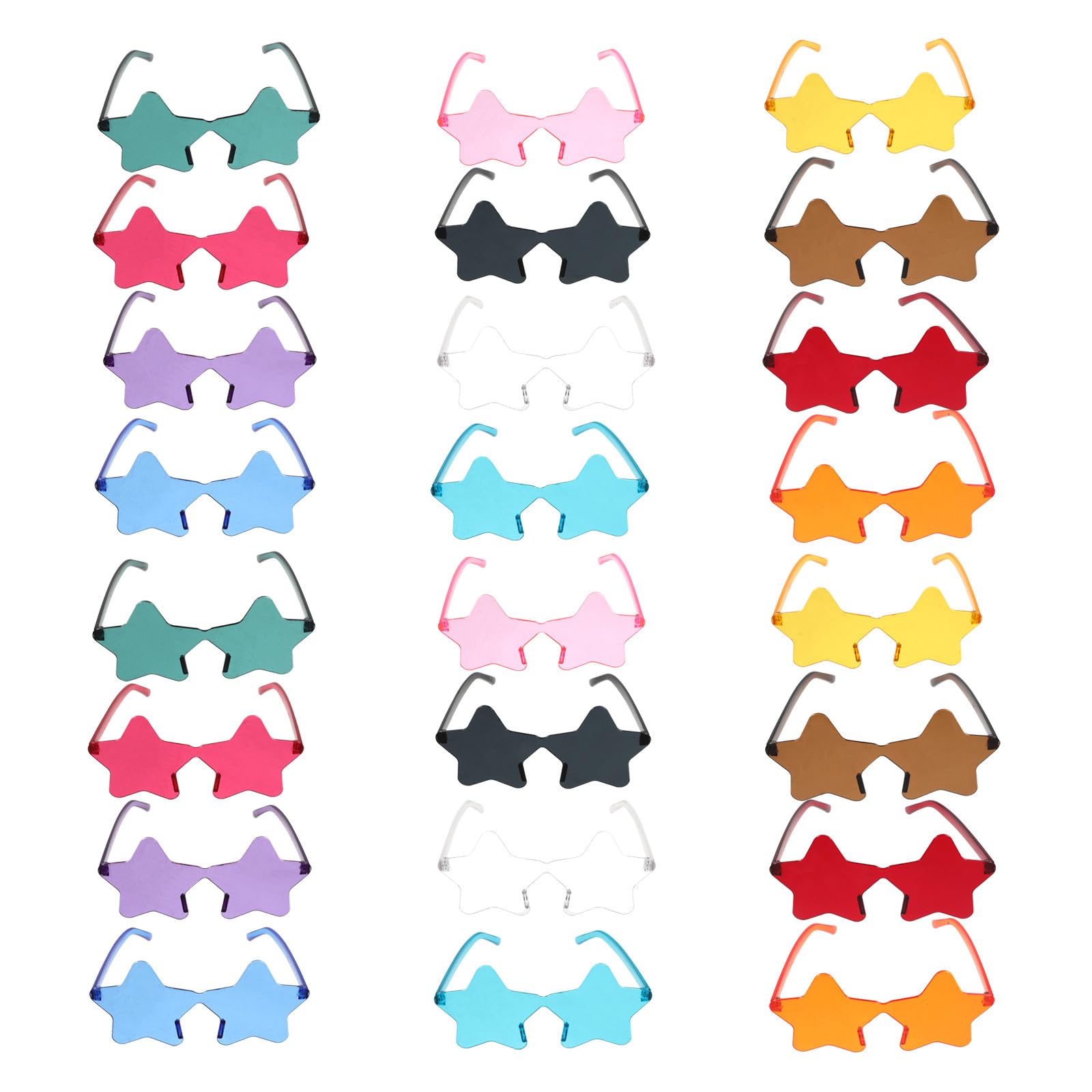 Occhiali da Sole Forma Stella per Feste 24pezzi, Colori Versatili e Design Originale per Ragazzo Ragazza e Adulti, Accessori Festivi Unici