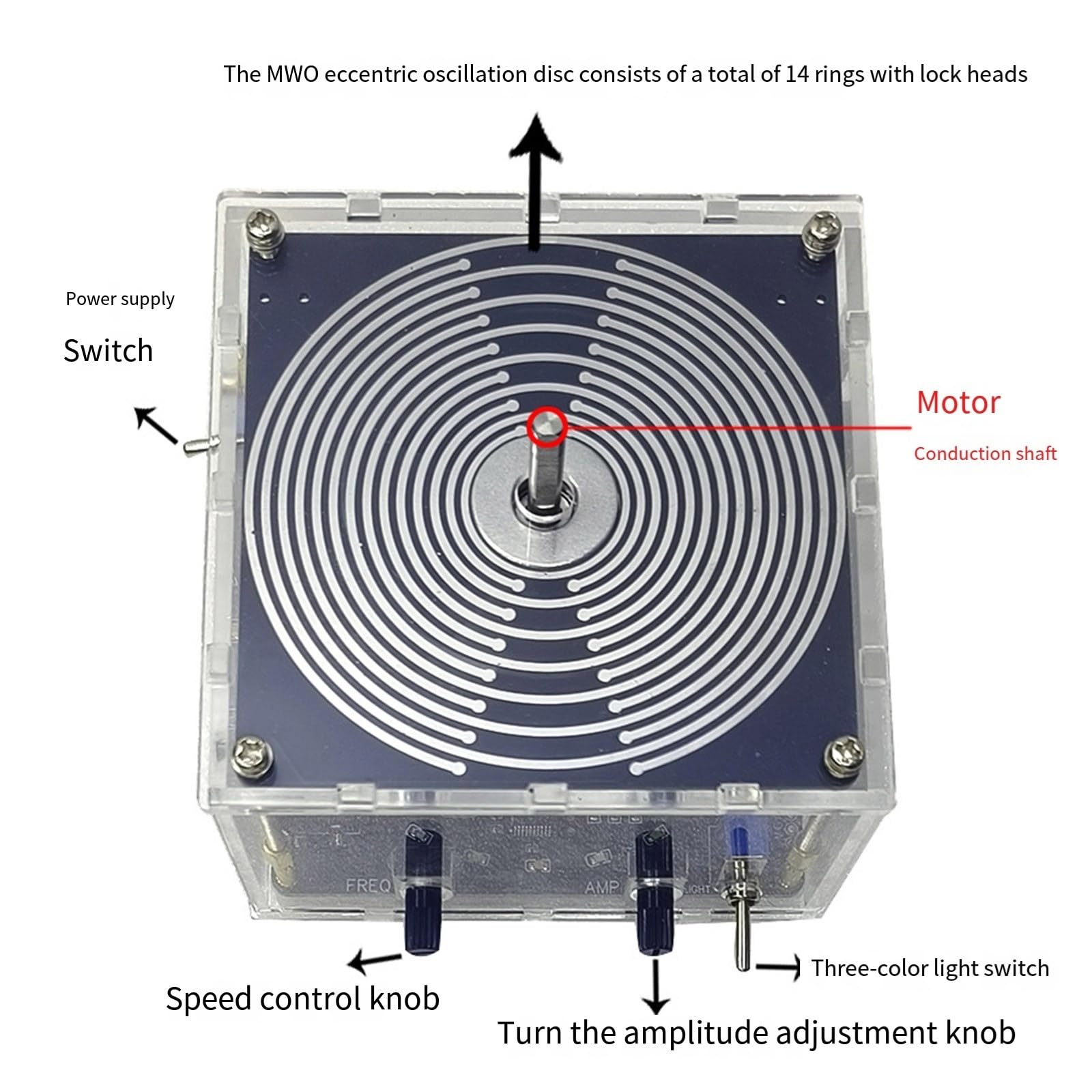 Activadores de energía de automatización con motor, rotación de 360 grados, ondas electromagnéticas, mejora de oscilación, cuerpo de disco, kit de oscilación científica
