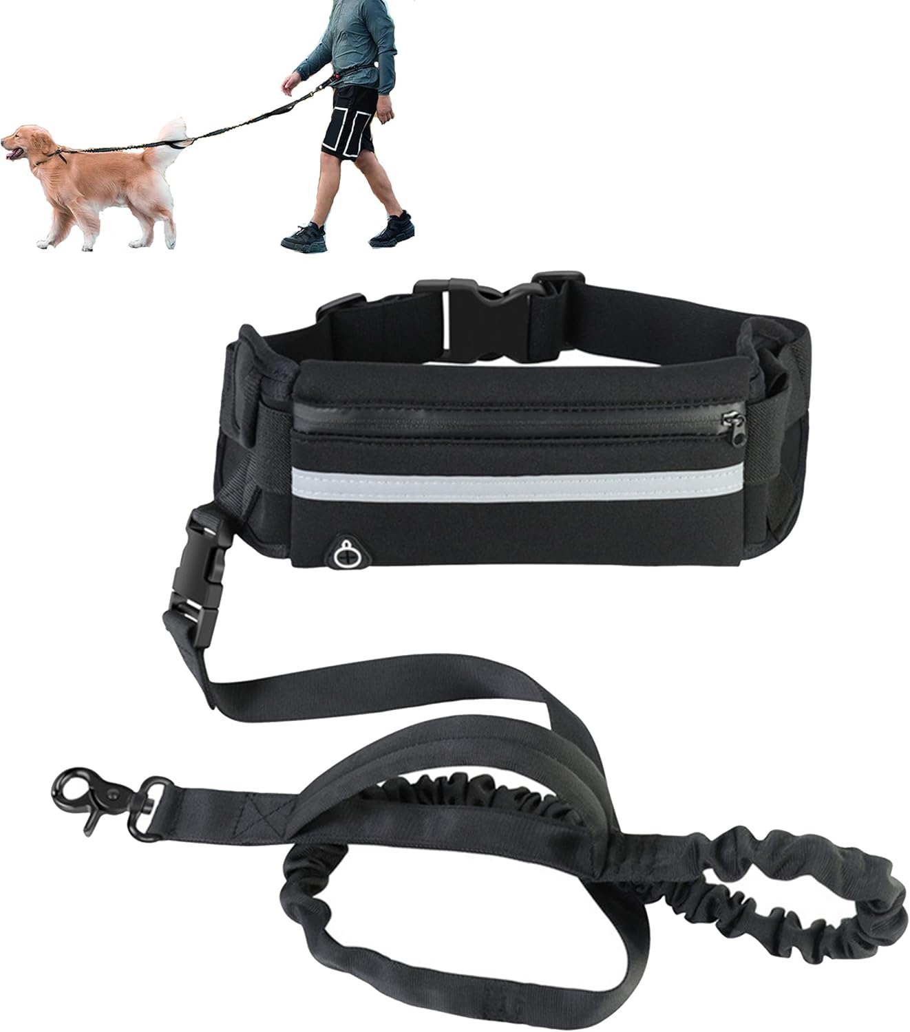 Hands Free Dog Leash, Reflective Running Dog Leash for Medium Large