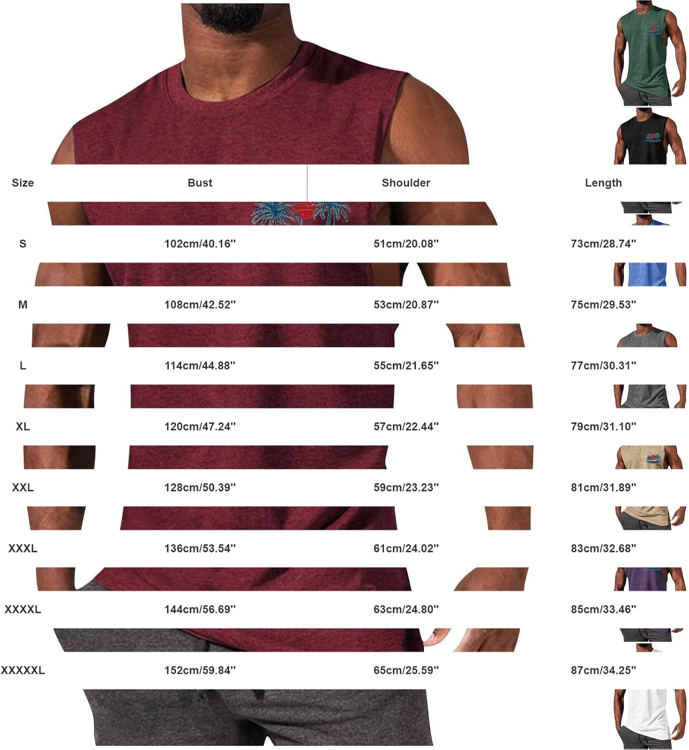 Mens Plus Size Graphic Tank Tops Athletic Bodybuilding Crew Neck Tee Summer Coconut Tree Print Sleeveless Tee Shirts