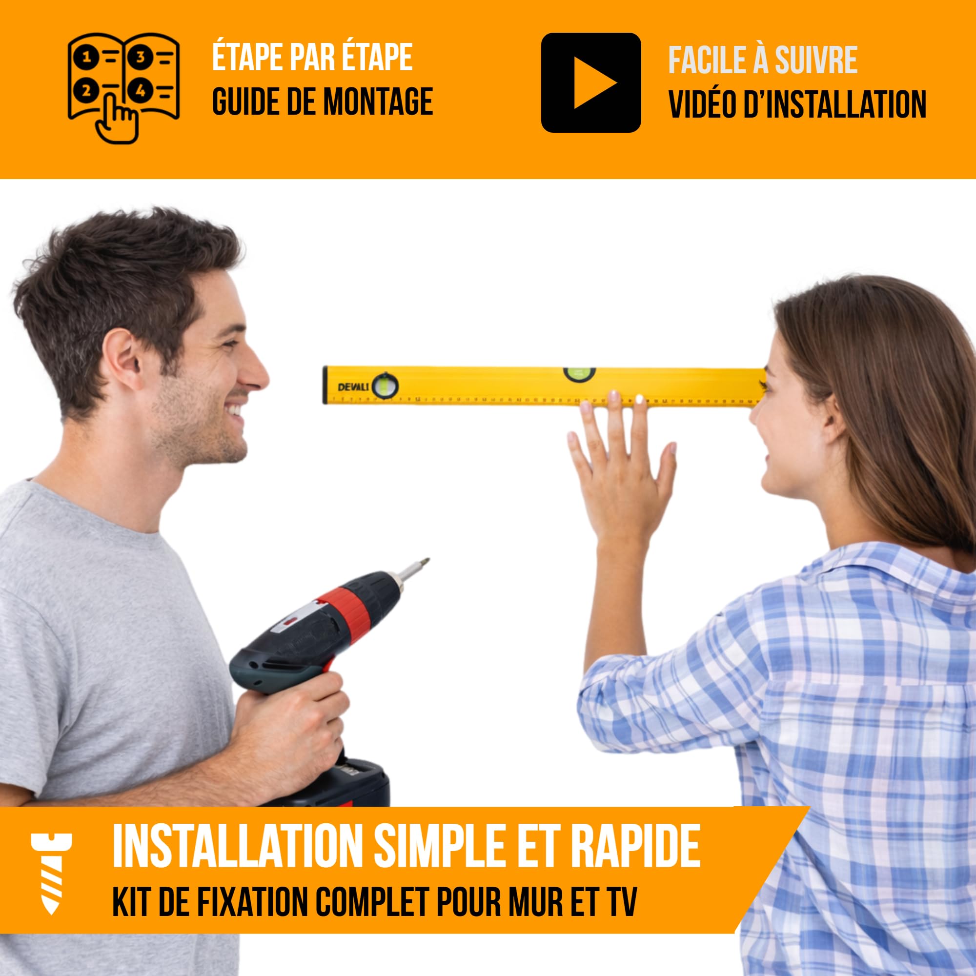 Nanook Solid+ Support Mural TV Pivotant Inclinable pour 32-65 Pouces