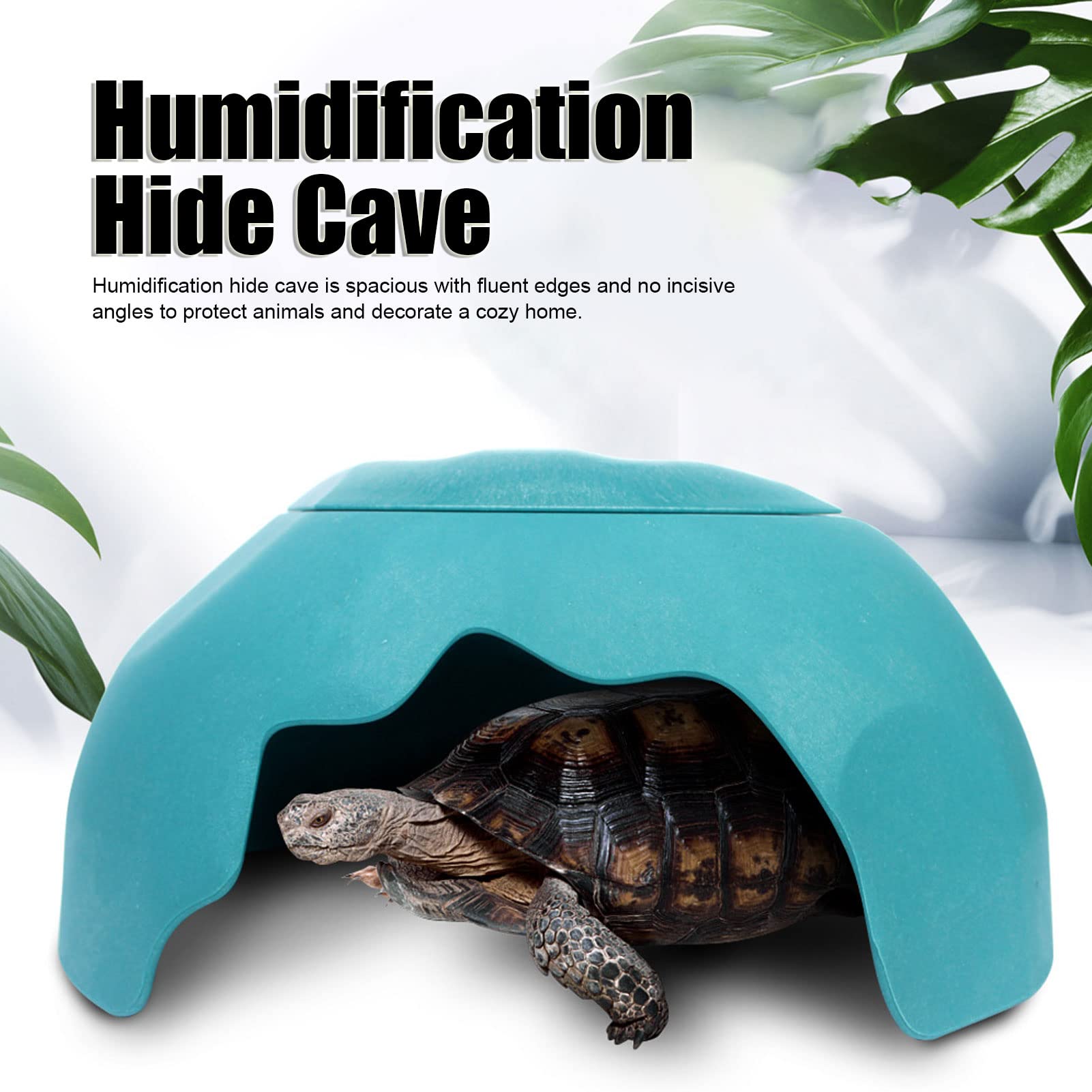 Reptile Hides Humidification Cave Help Your Pets Shedding Reptile Hideout Cave Box with Ceramic Bowl for Tortoise - Image 4