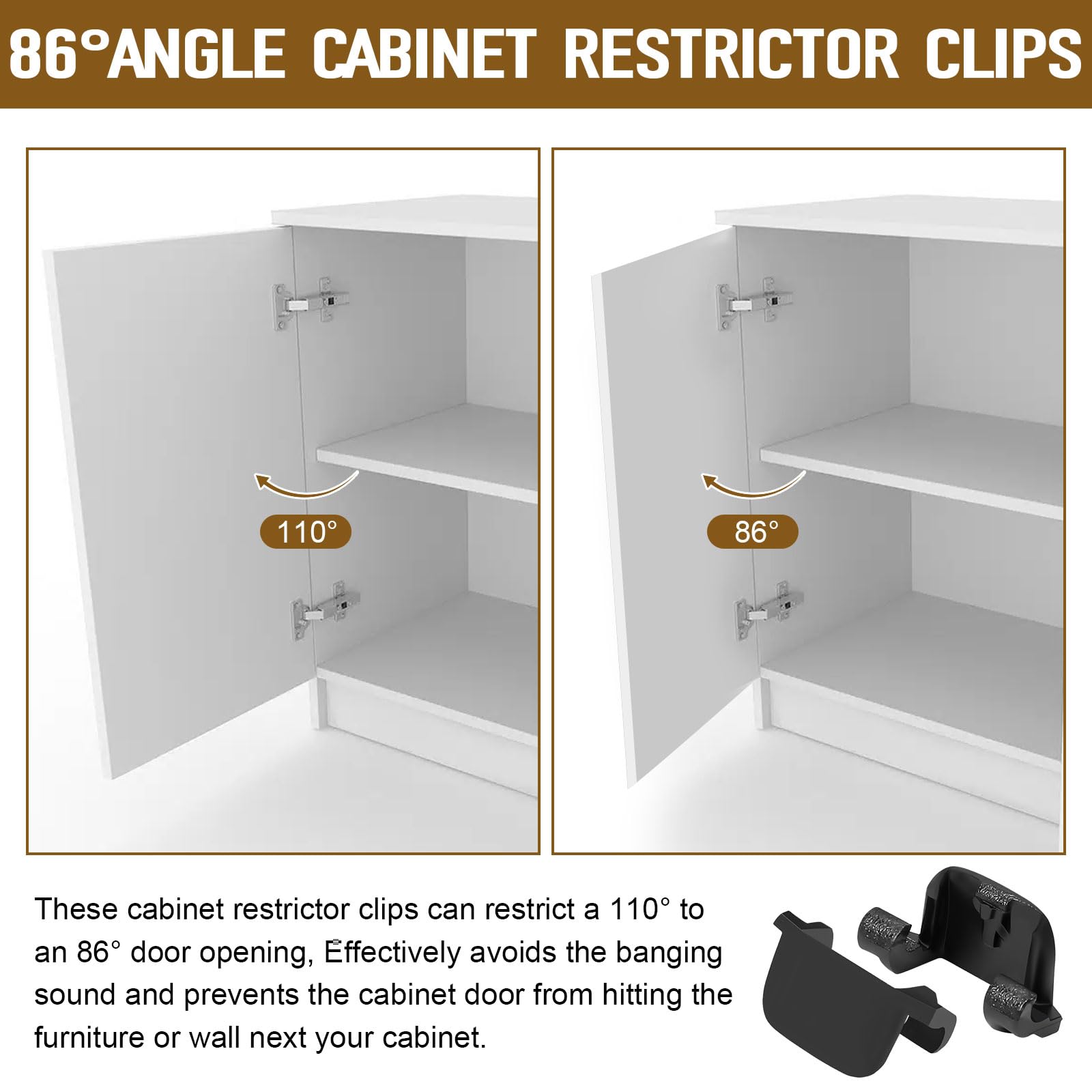 Cabinet Hinge Restrictors - Prevent Door Bumping -5
