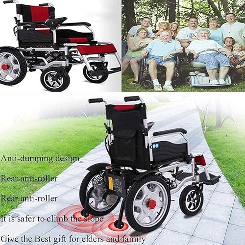 Miniatura 4 de NEOCHY Silla de ruedas portátil de moda, sillas de ruedas eléctricas autopropulsadas, plegable, automática, 4 redondas, para silla de ruedas