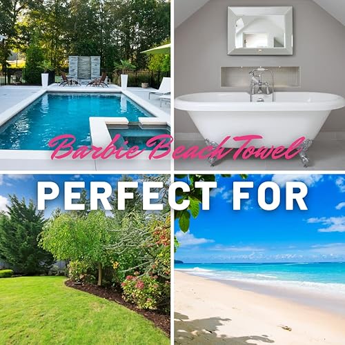 Miniatura 4 de Toalla Barbie de algodón súper suave para bañopiscinaplaya, Barbiecore 58 x 28 pulgadas, (Producto oficial de Barbie) de Franco