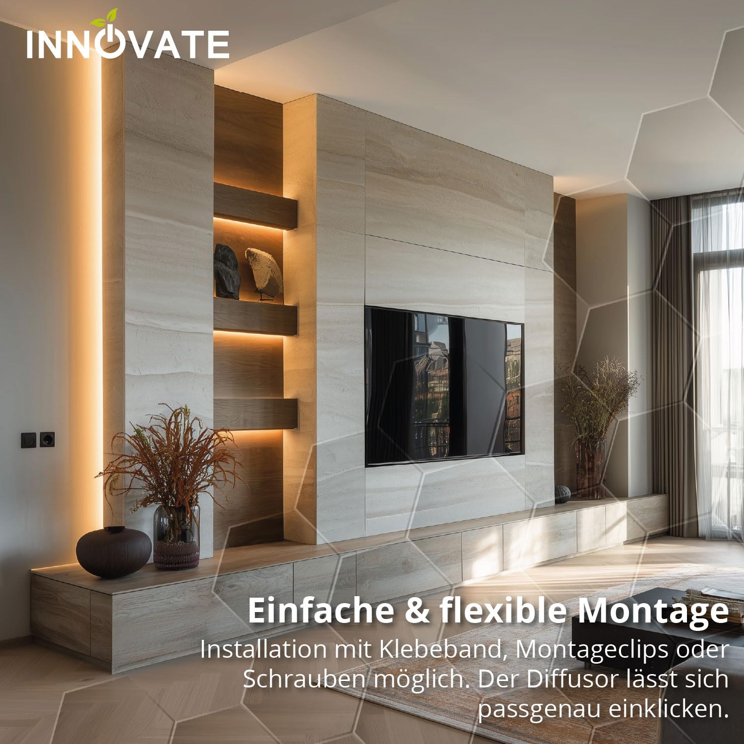 INNOVATE LED Eckprofil 2m inkl. Diffusor 5er Set [Alu Winkelprofil schwarz-klar 11mm] Alu Profil V förmig LED Streifen 2m I Kantenschutz Kleiderschrank Kühlkörper I Indirekte Beleuchtung Wohnzimmer
