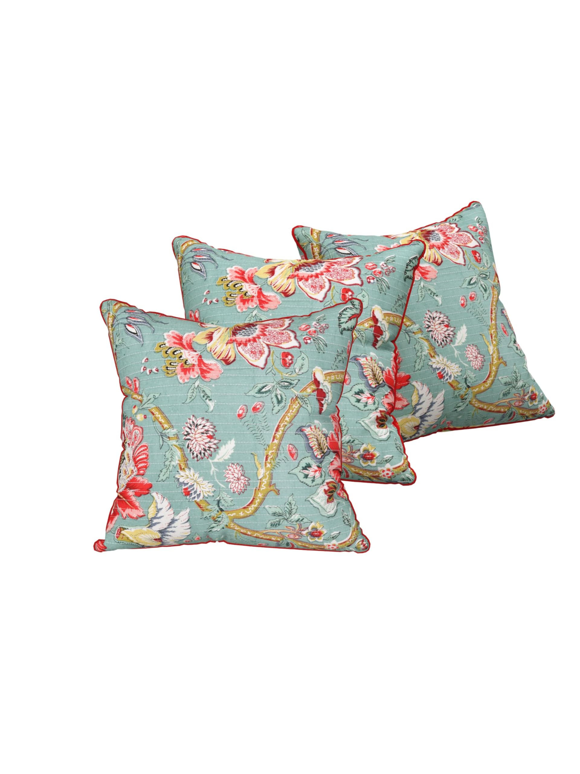 EasyGoods® Premium Cotton Cushion Covers 16 x 16 Inches | Anokhi 240 TC Printed Set of 3 (Peacock Blue) (B0CMJ63BZD) Amazon Price History, Amazon Price Tracker