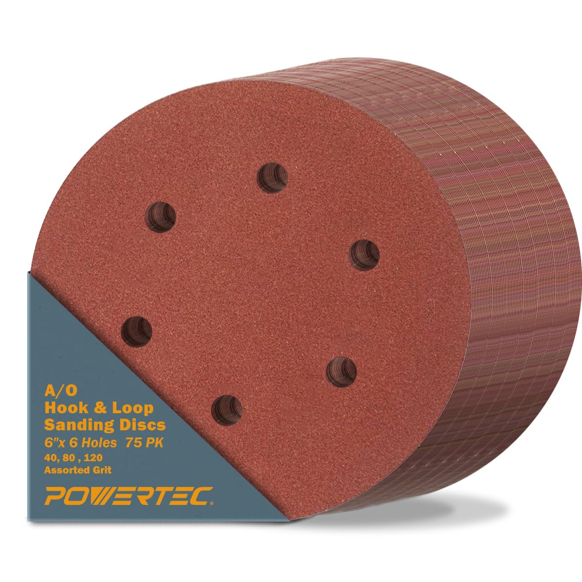 POWERTEC Sanding Discs - 50 Pack, 6 Inch -28