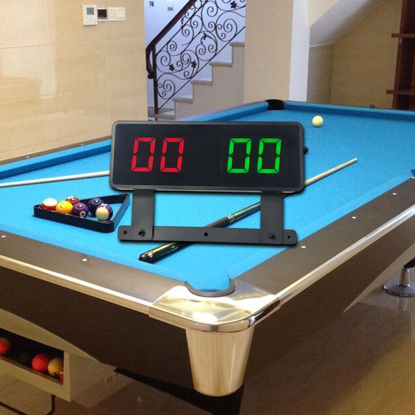 Yiju Billiard Electronic Scoreboard Score Keeper Sturdy Multipurpose Practical Competition Lightweight Portable Rechargeable, with Iron Bracket